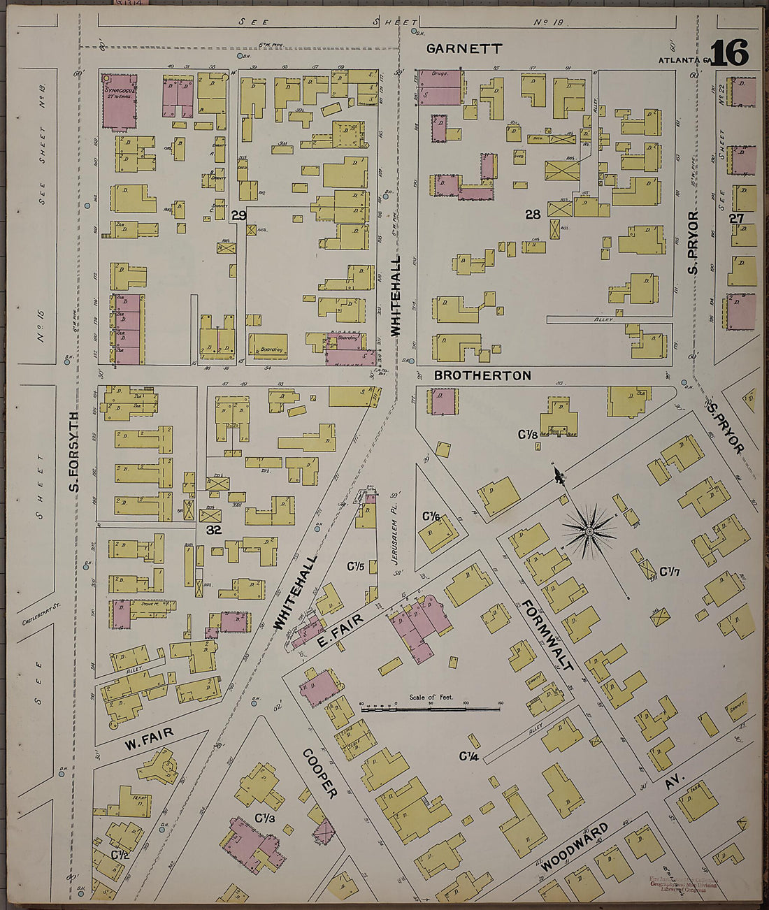 This old map of Atlanta, Fulton County, Georgia was created by Sanborn Map Company in 1892