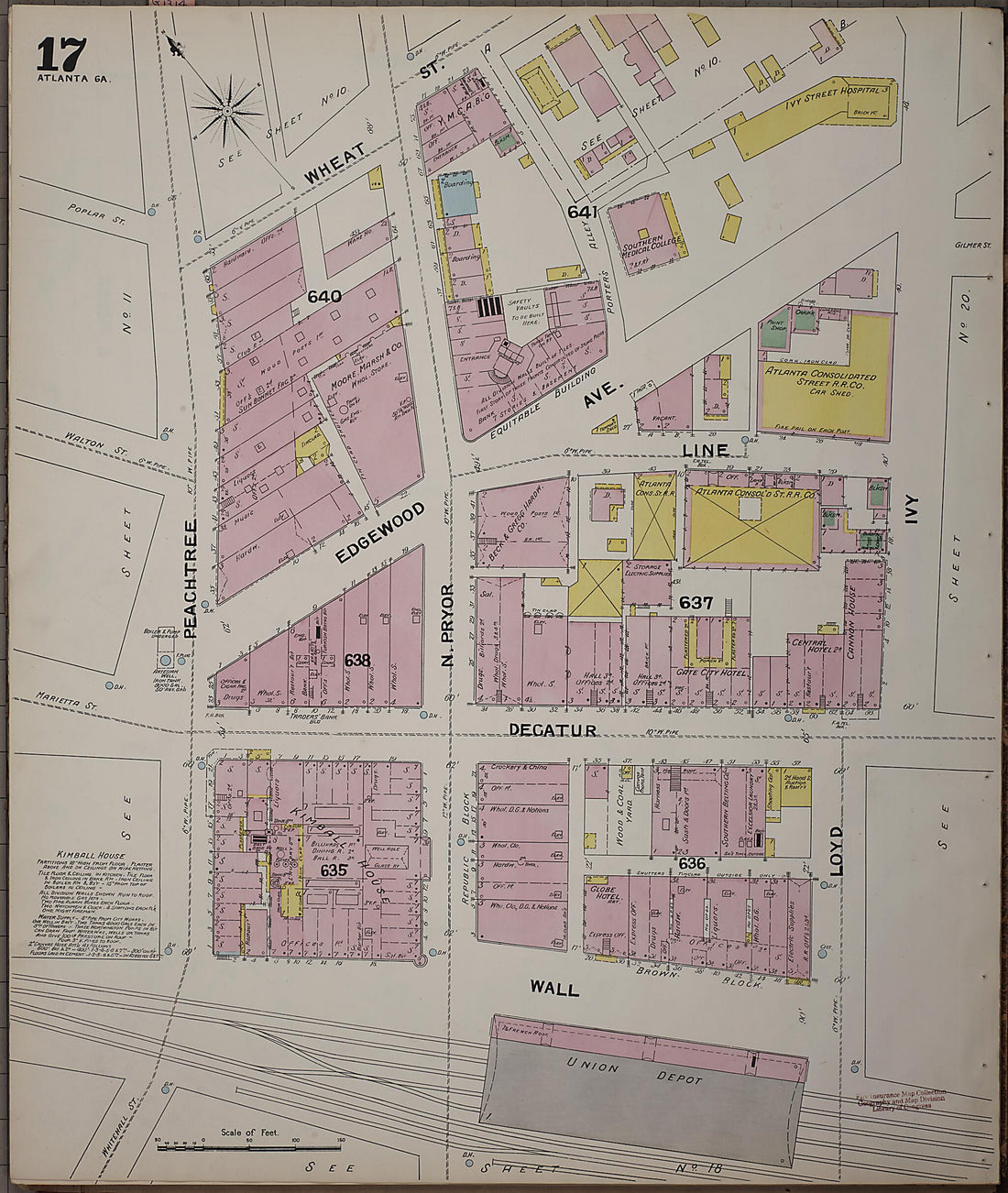 This old map of Atlanta, Fulton County, Georgia was created by Sanborn Map Company in 1892