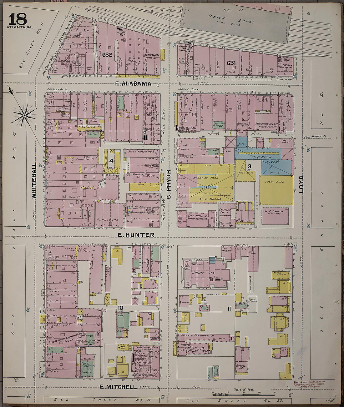 This old map of Atlanta, Fulton County, Georgia was created by Sanborn Map Company in 1892