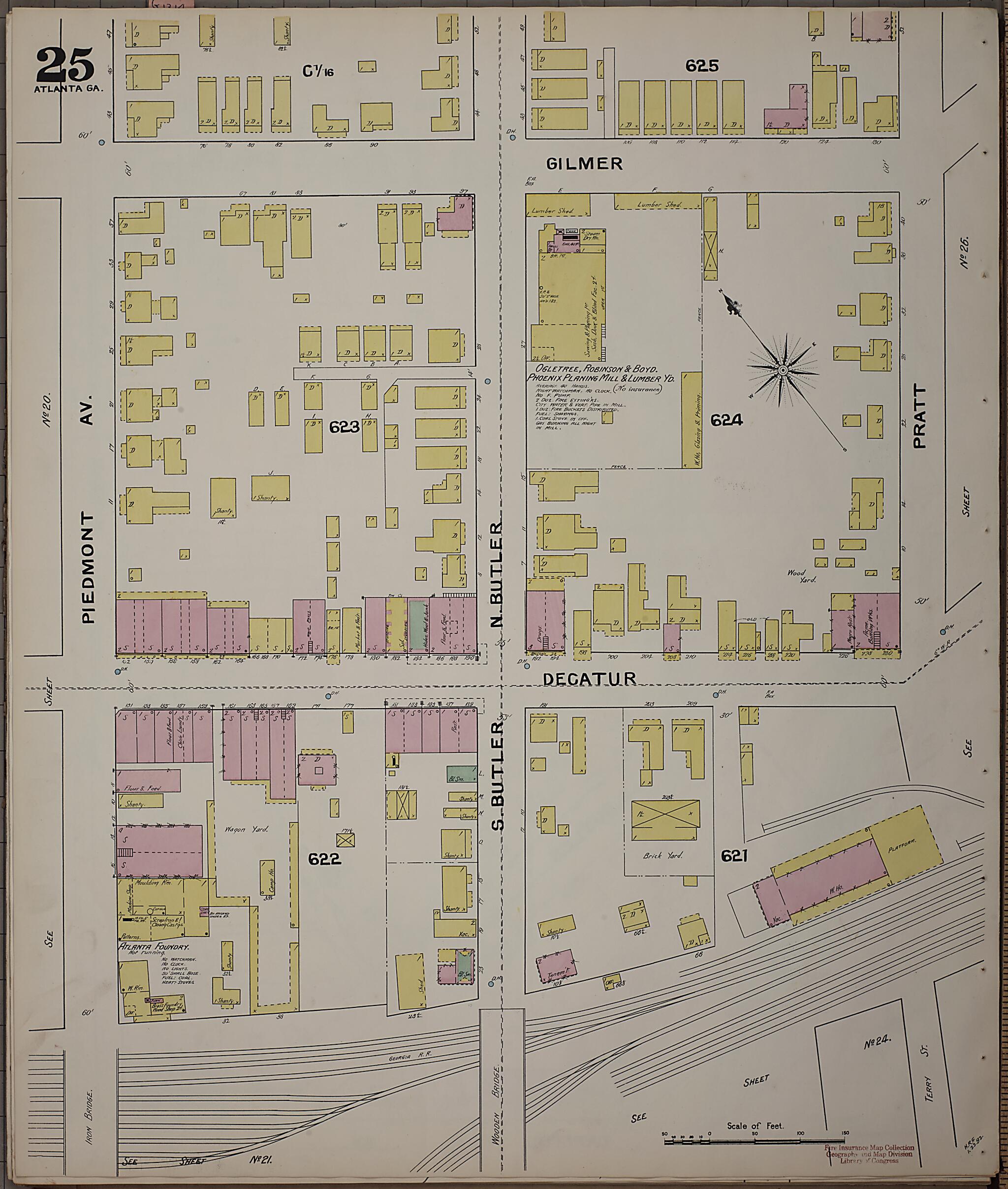 This old map of Atlanta, Fulton County, Georgia was created by Sanborn Map Company in 1892