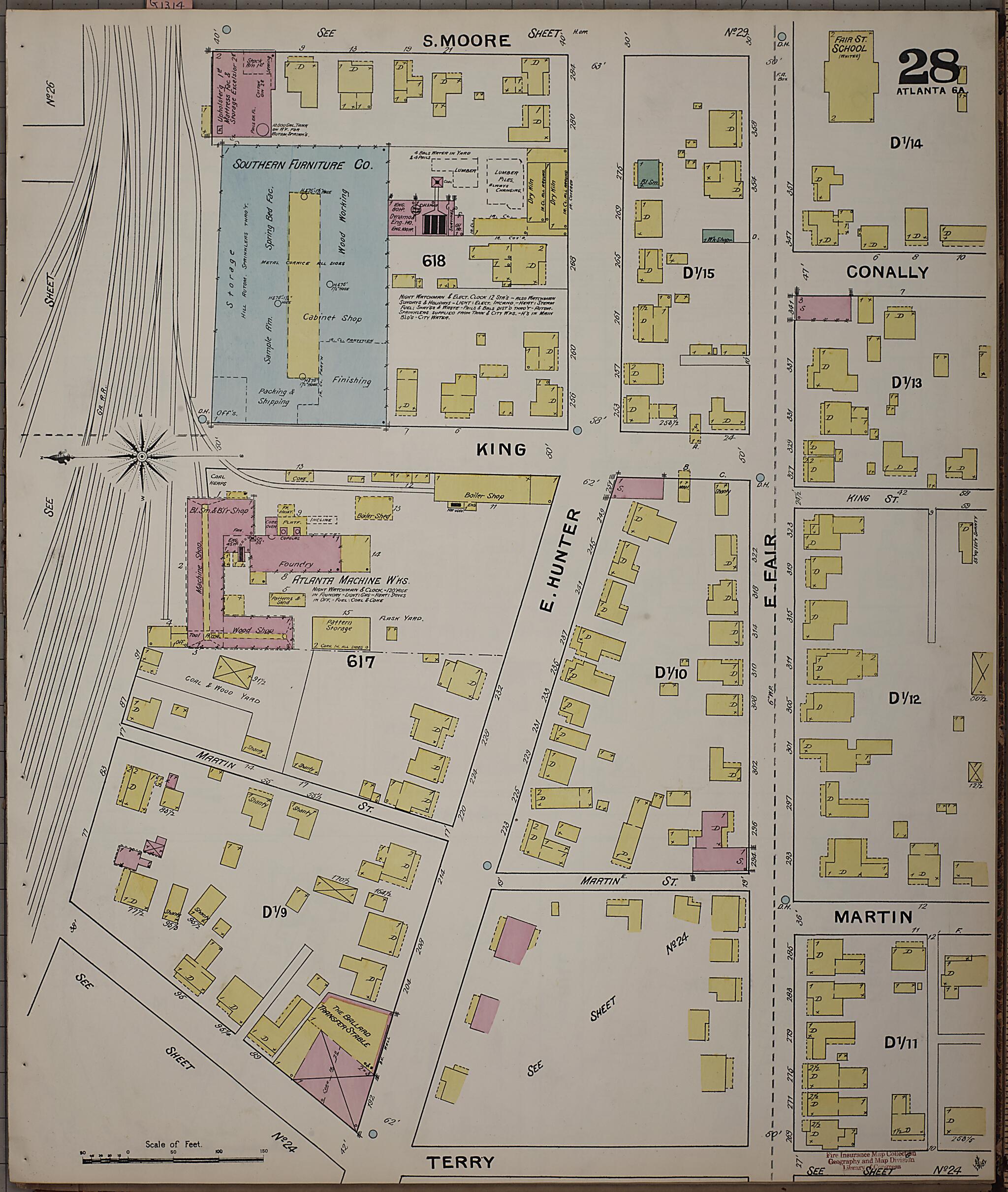 This old map of Atlanta, Fulton County, Georgia was created by Sanborn Map Company in 1892