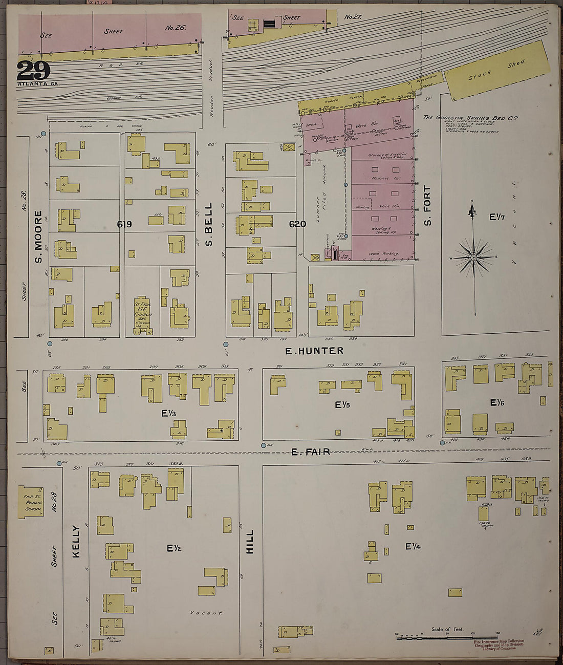 This old map of Atlanta, Fulton County, Georgia was created by Sanborn Map Company in 1892