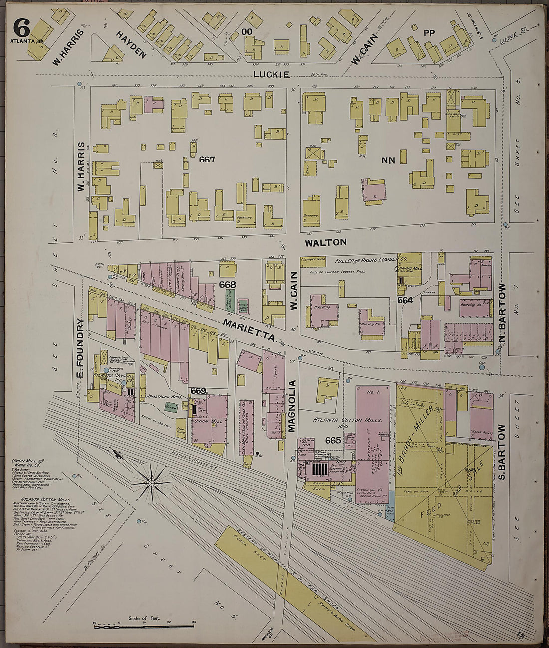 This old map of Atlanta, Fulton County, Georgia was created by Sanborn Map Company in 1892