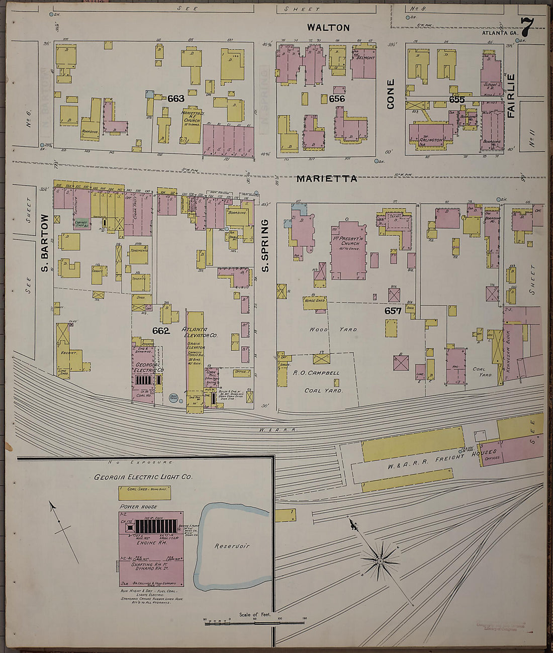 This old map of Atlanta, Fulton County, Georgia was created by Sanborn Map Company in 1892