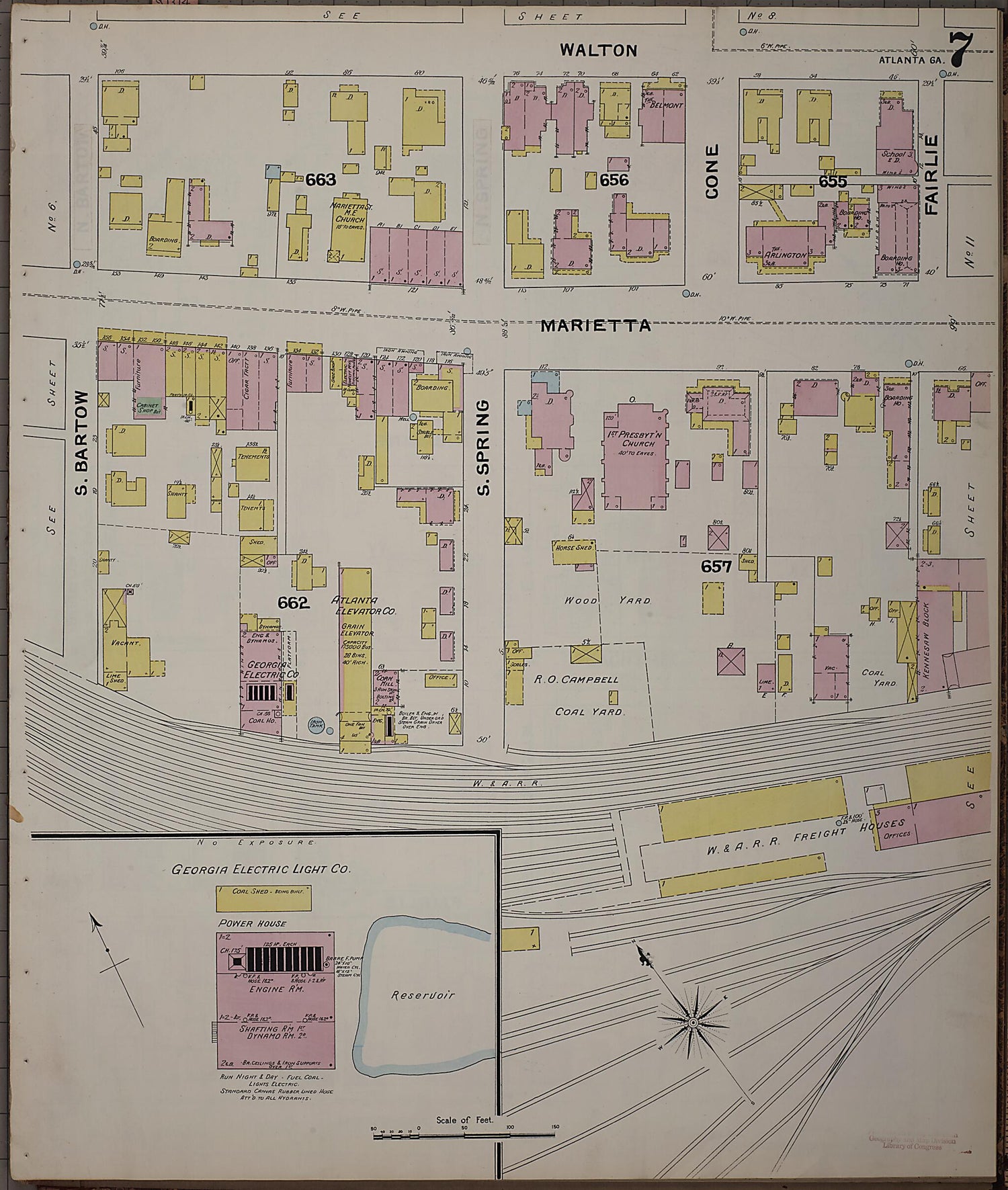 This old map of Atlanta, Fulton County, Georgia was created by Sanborn Map Company in 1892