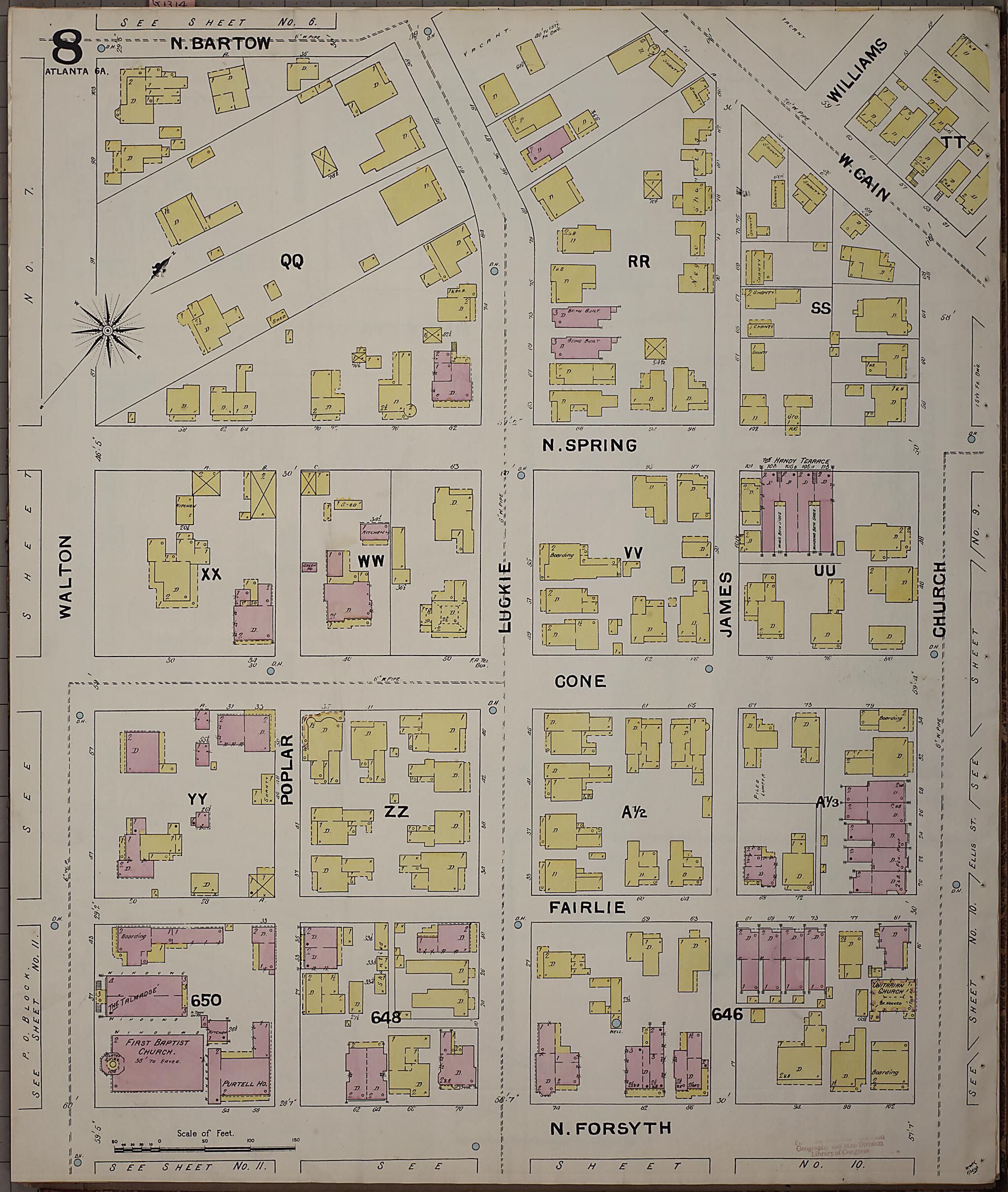 This old map of Atlanta, Fulton County, Georgia was created by Sanborn Map Company in 1892