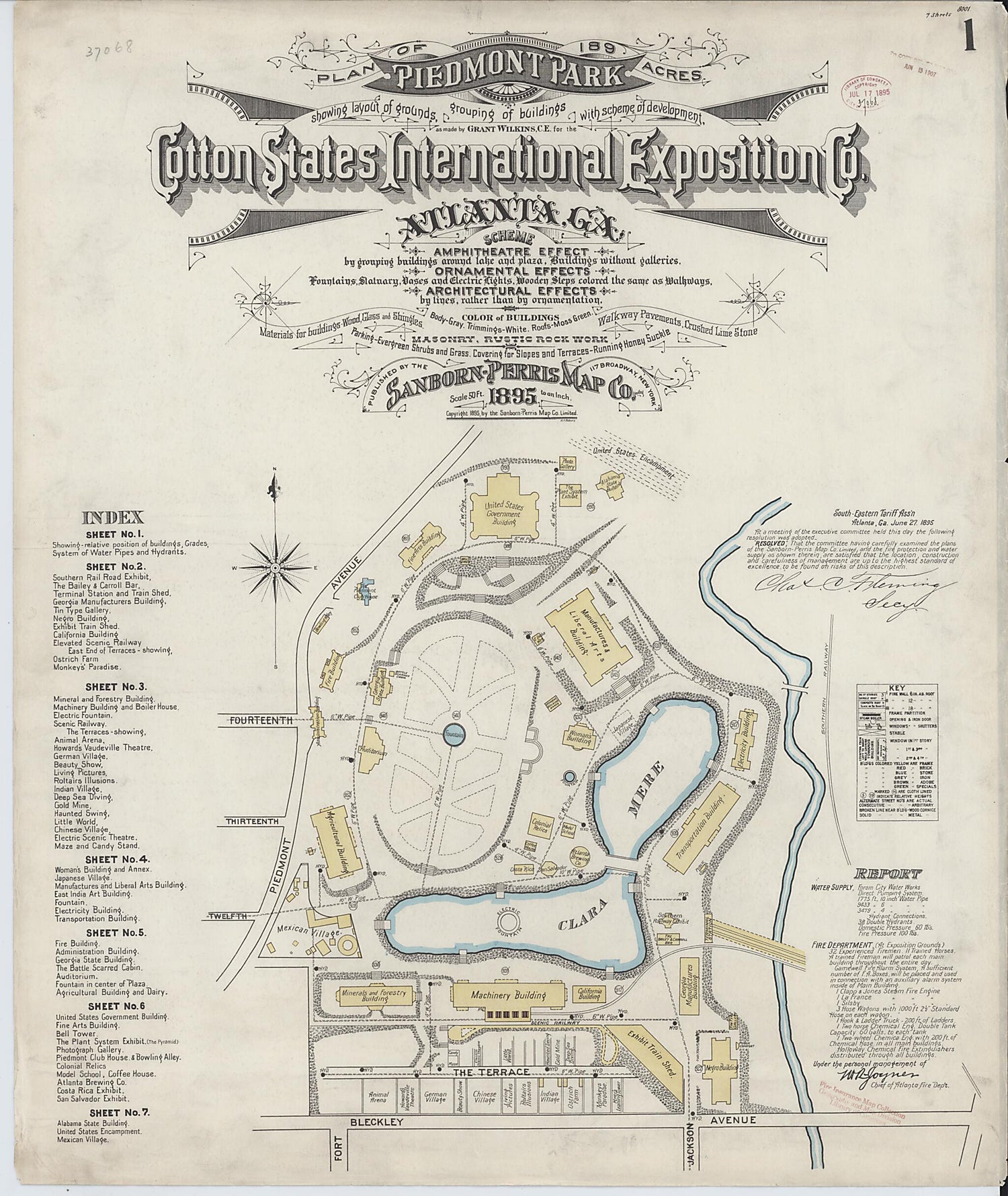 This old map of Atlanta, Fulton County, Georgia was created by Sanborn Map Company in 1895