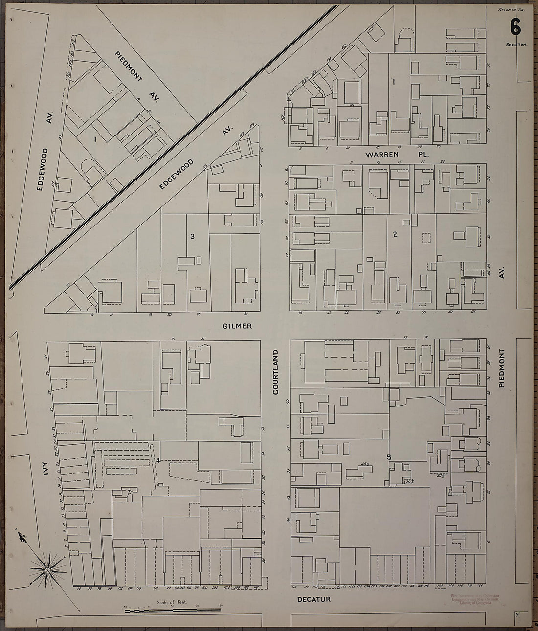 This old map of Atlanta, Fulton County, Georgia was created by Sanborn Map Company in 1899