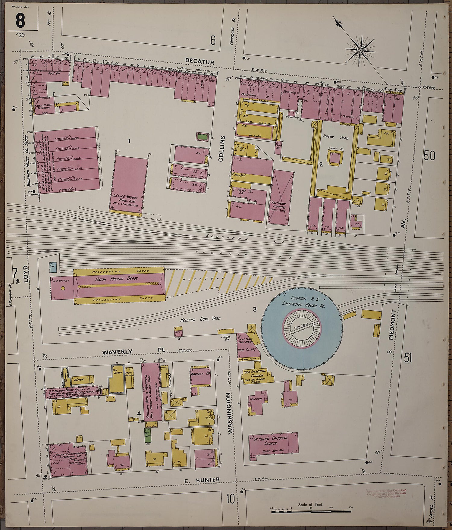 This old map of Atlanta, Fulton County, Georgia was created by Sanborn Map Company in 1899