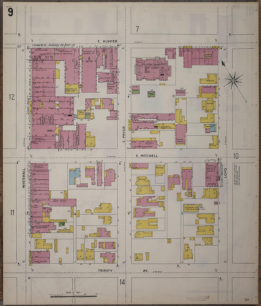 This old map of Atlanta, Fulton County, Georgia was created by Sanborn Map Company in 1899