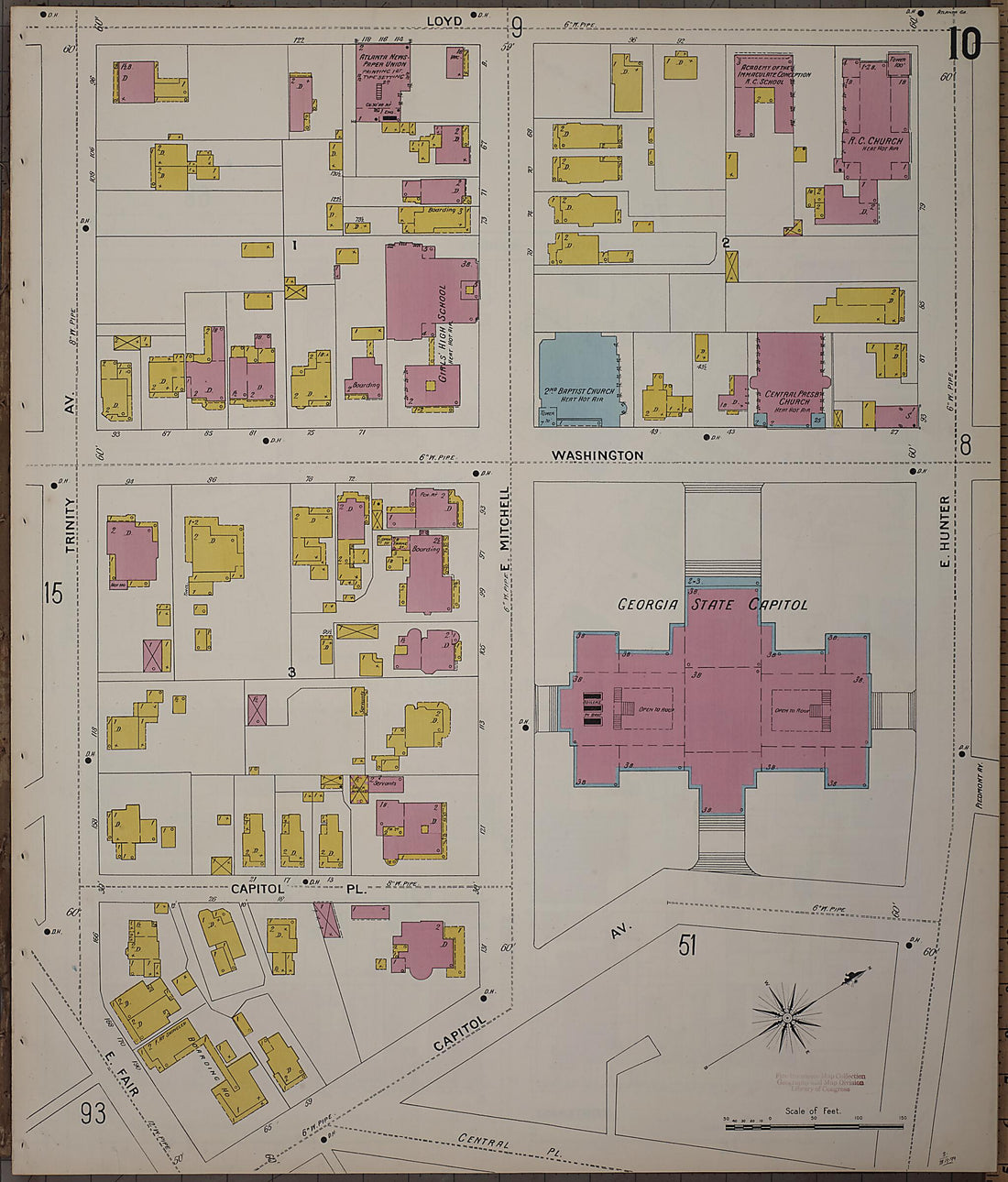 This old map of Atlanta, Fulton County, Georgia was created by Sanborn Map Company in 1899