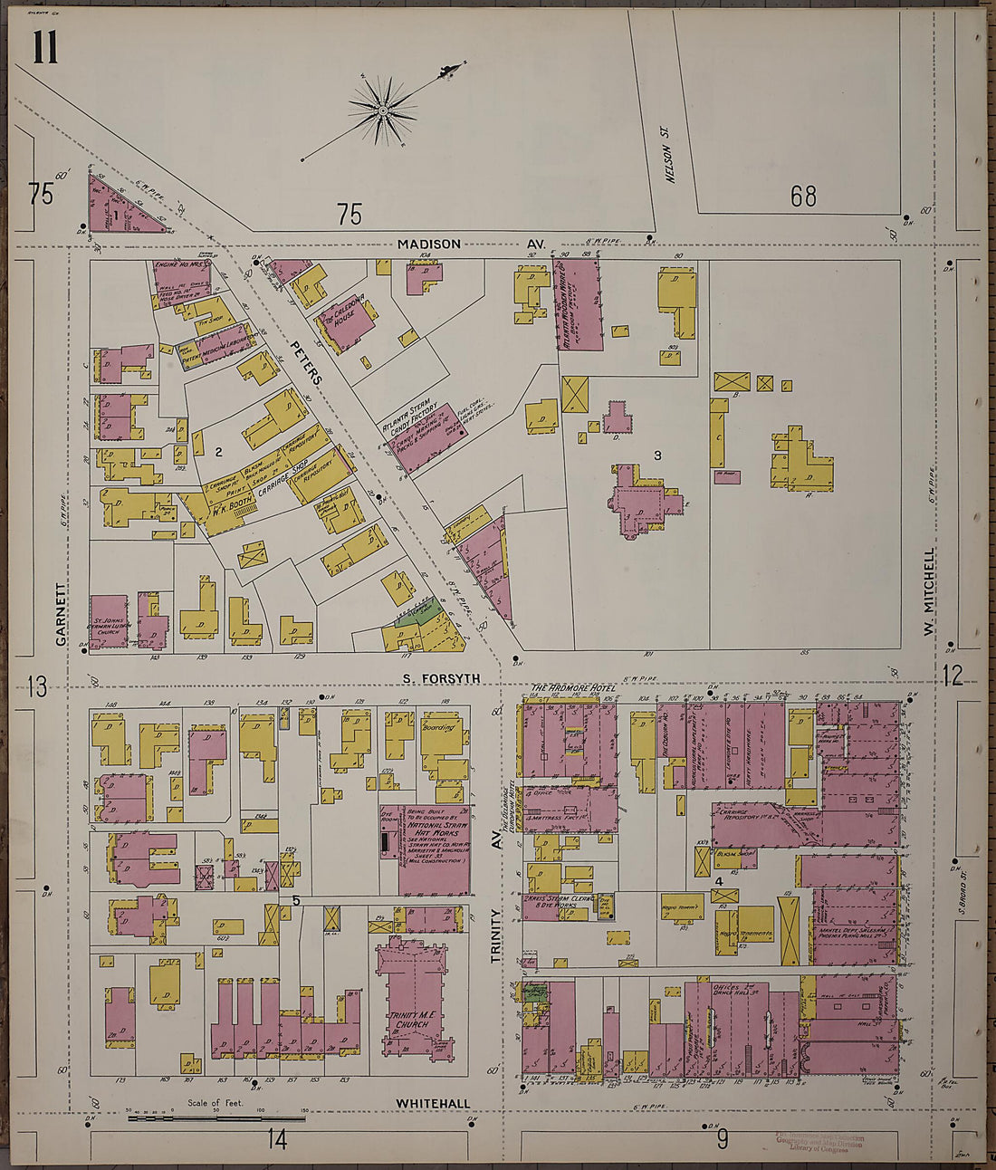 This old map of Atlanta, Fulton County, Georgia was created by Sanborn Map Company in 1899