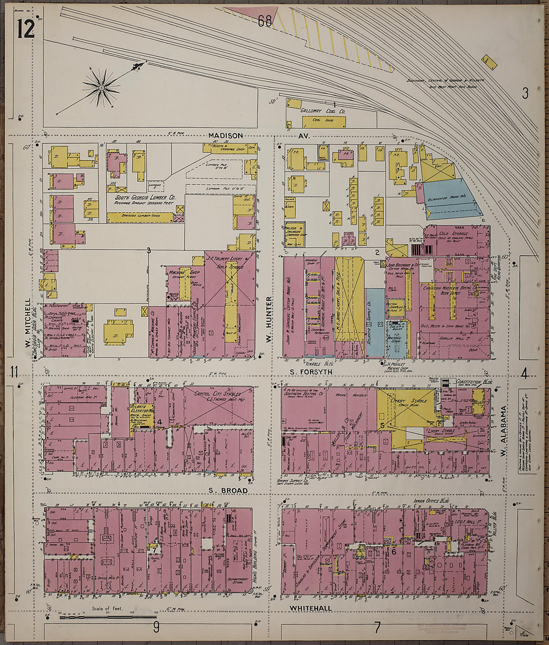 This old map of Atlanta, Fulton County, Georgia was created by Sanborn Map Company in 1899