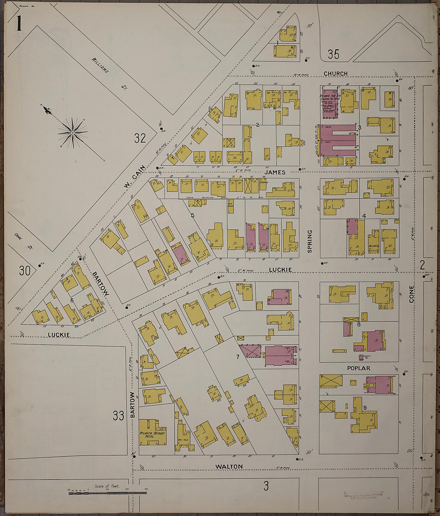 This old map of Atlanta, Fulton County, Georgia was created by Sanborn Map Company in 1899