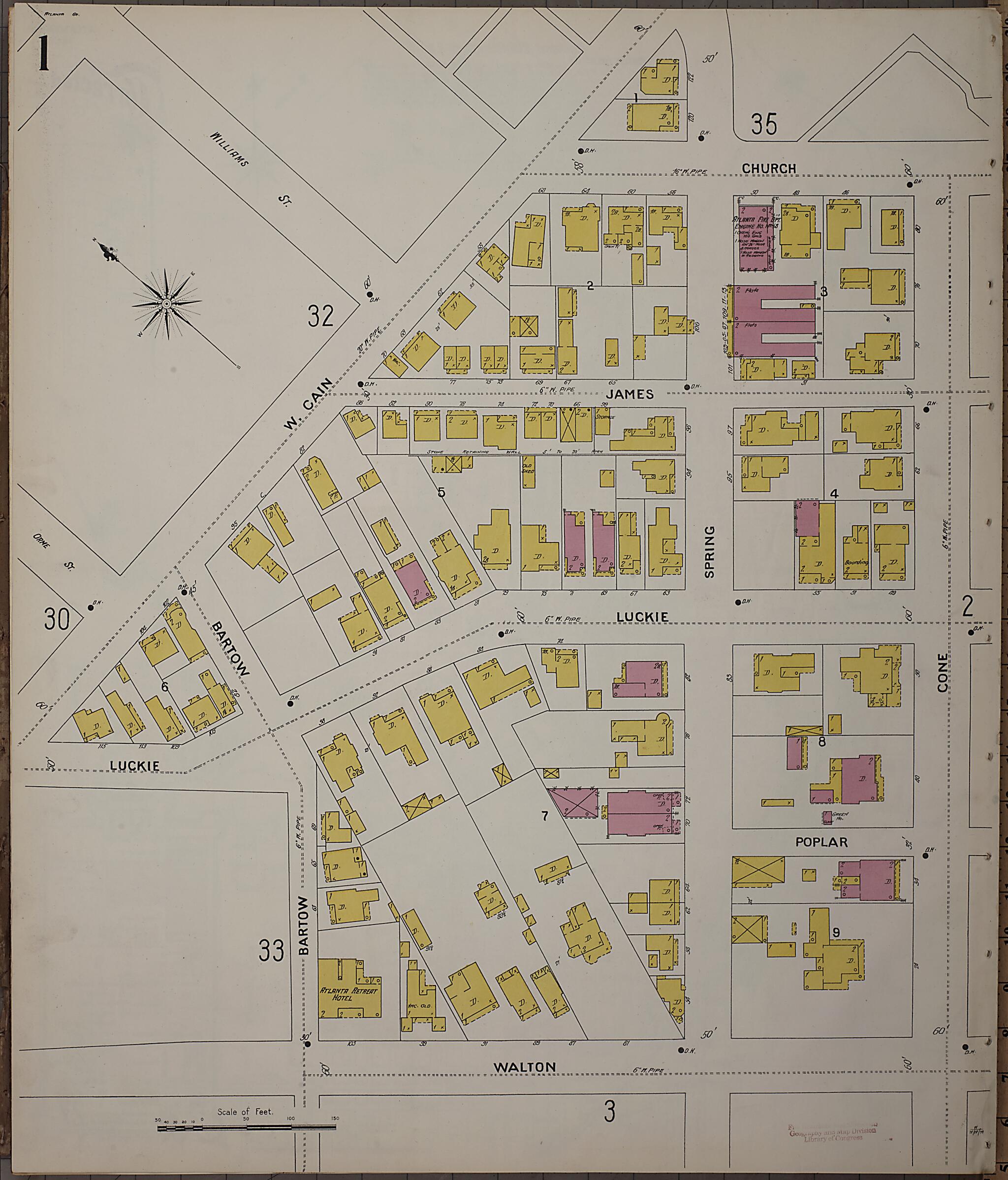 This old map of Atlanta, Fulton County, Georgia was created by Sanborn Map Company in 1899