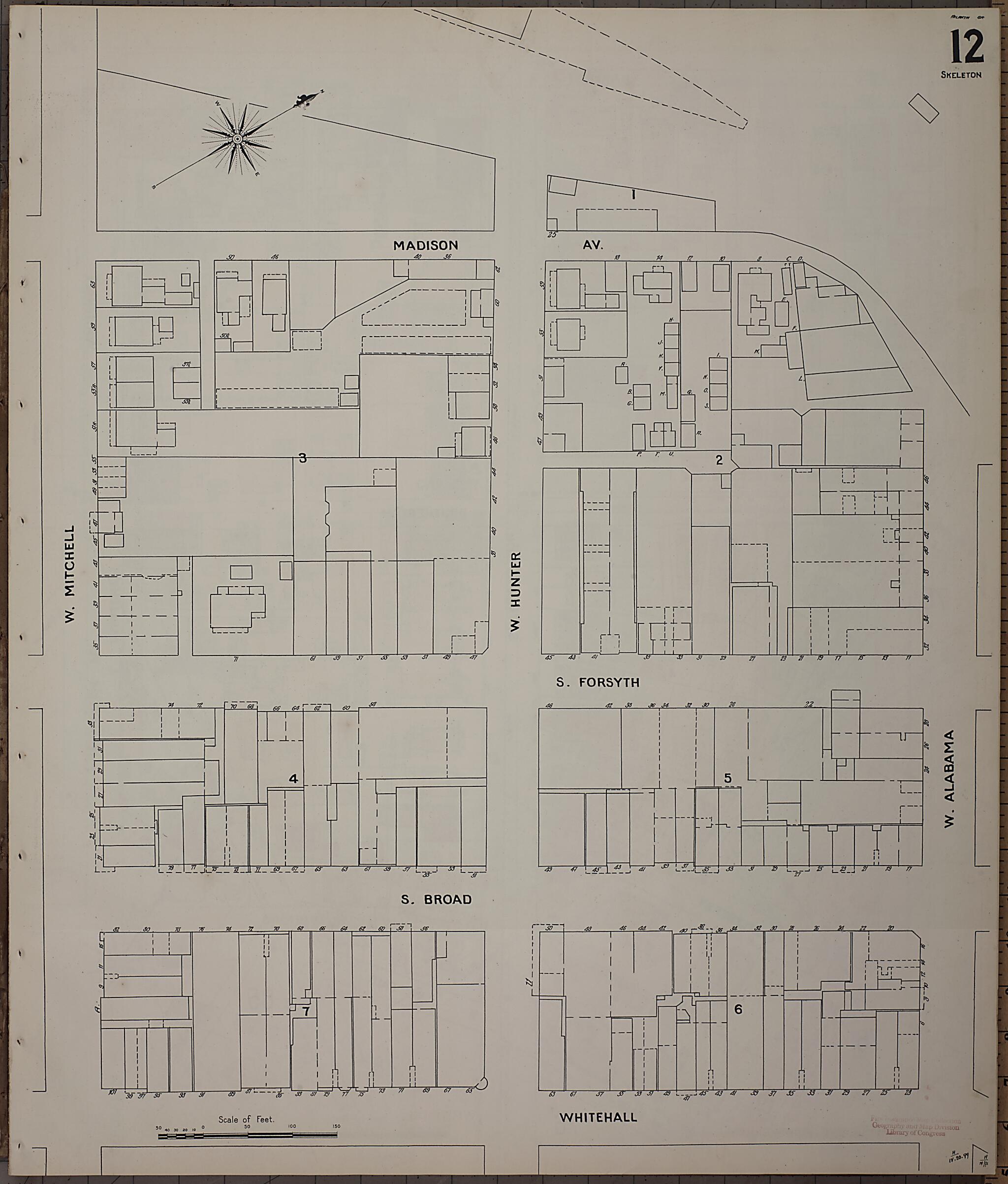 This old map of Atlanta, Fulton County, Georgia was created by Sanborn Map Company in 1899