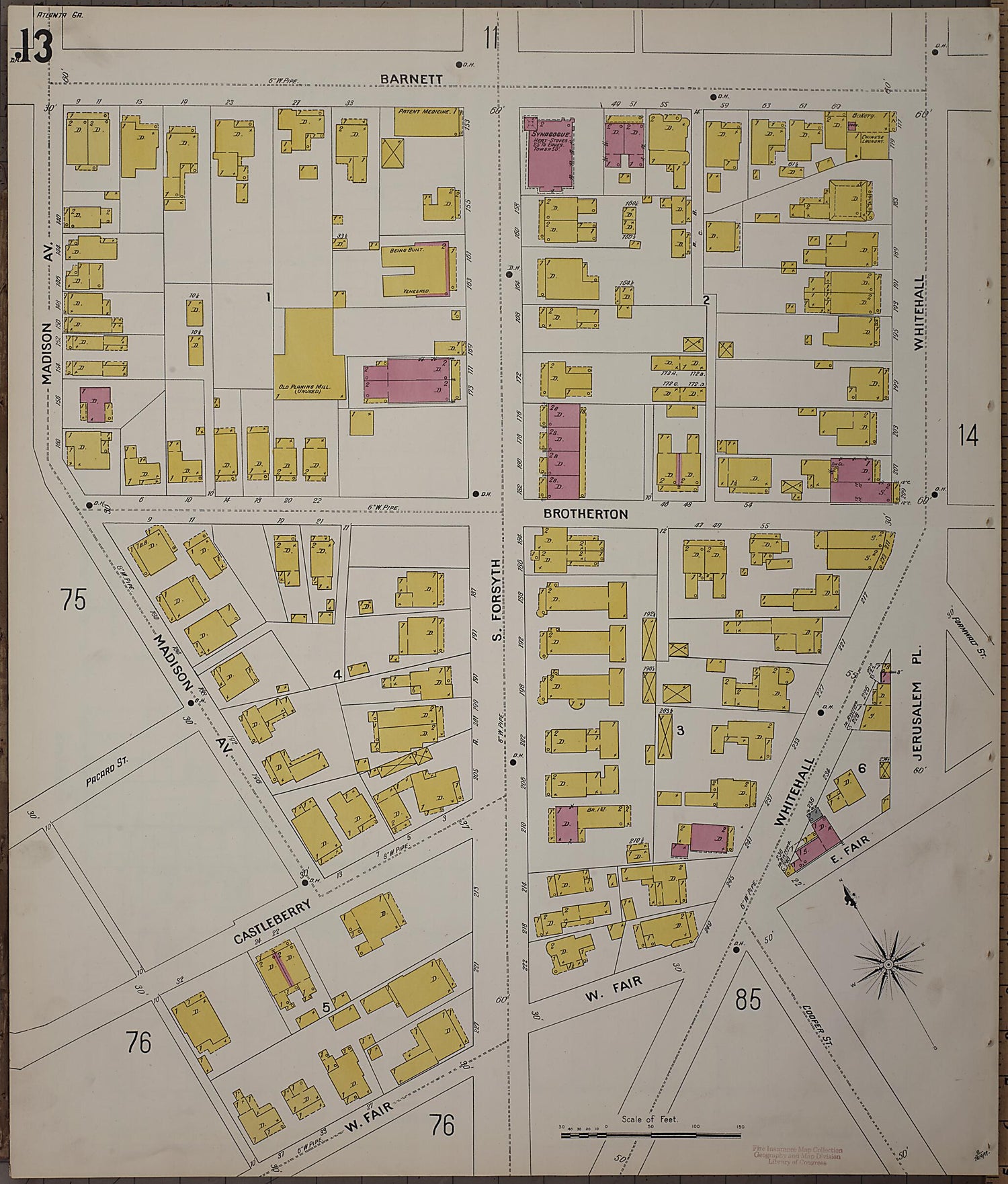 This old map of Atlanta, Fulton County, Georgia was created by Sanborn Map Company in 1899