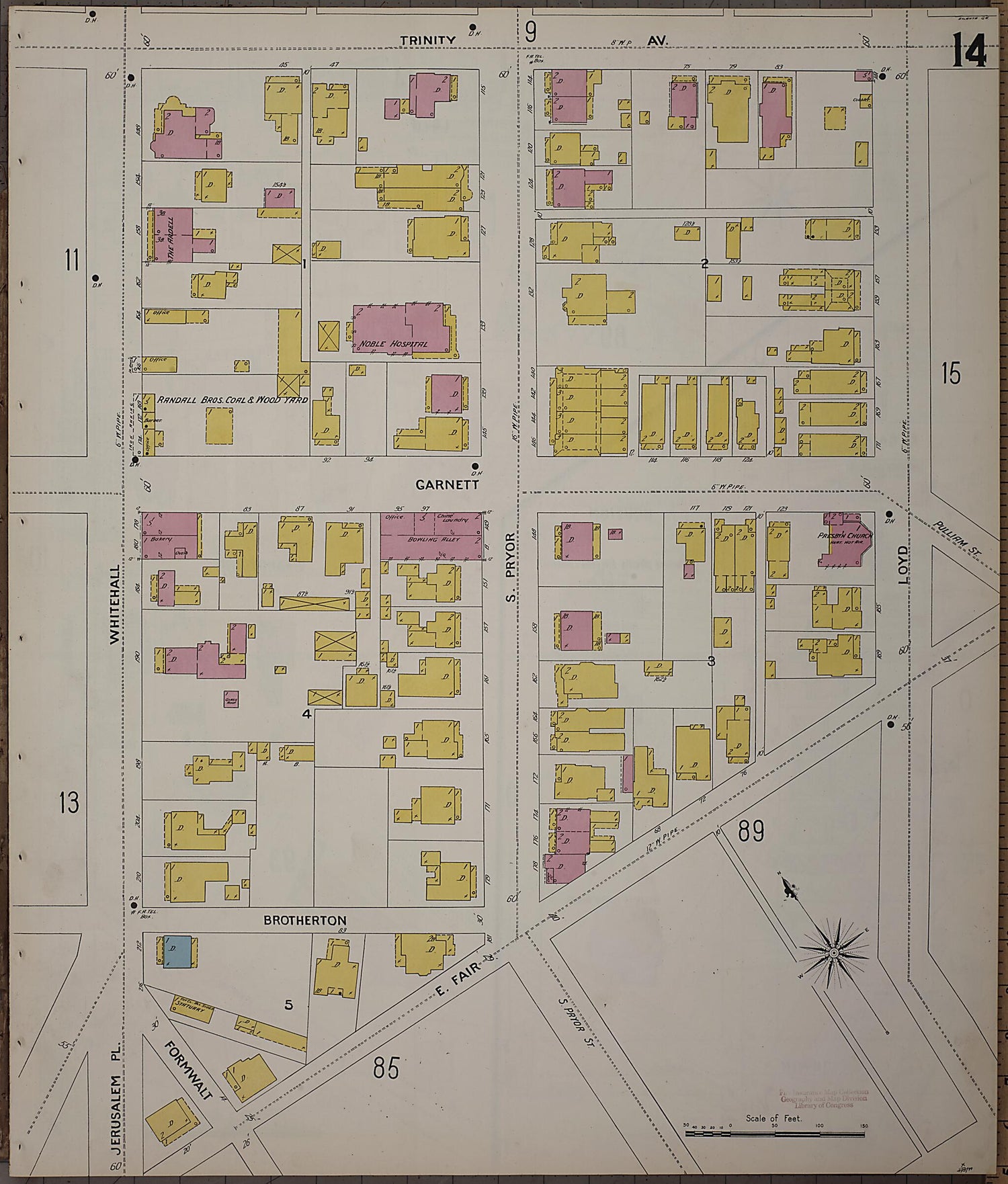 This old map of Atlanta, Fulton County, Georgia was created by Sanborn Map Company in 1899