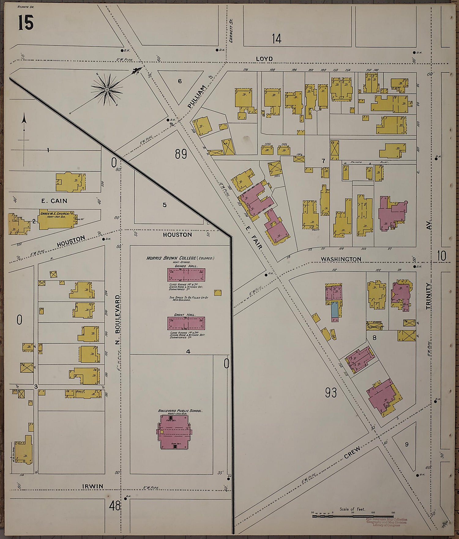 This old map of Atlanta, Fulton County, Georgia was created by Sanborn Map Company in 1899