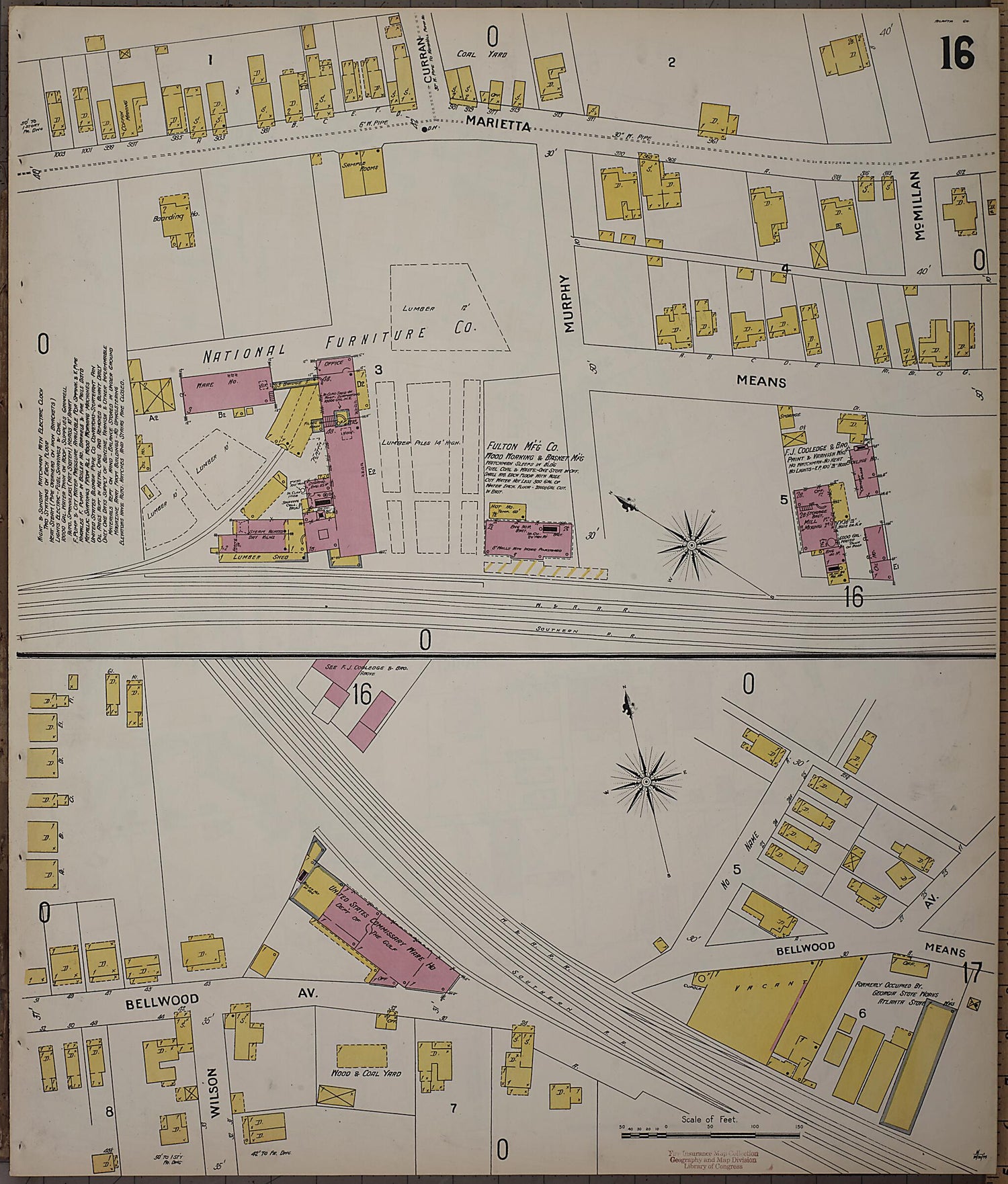 This old map of Atlanta, Fulton County, Georgia was created by Sanborn Map Company in 1899