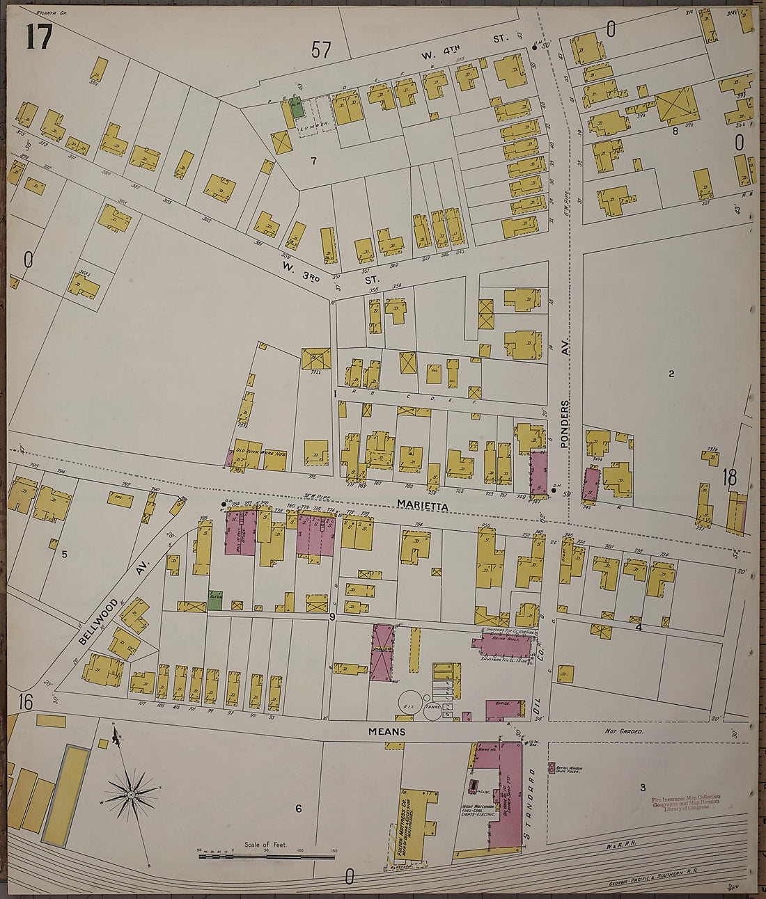 This old map of Atlanta, Fulton County, Georgia was created by Sanborn Map Company in 1899