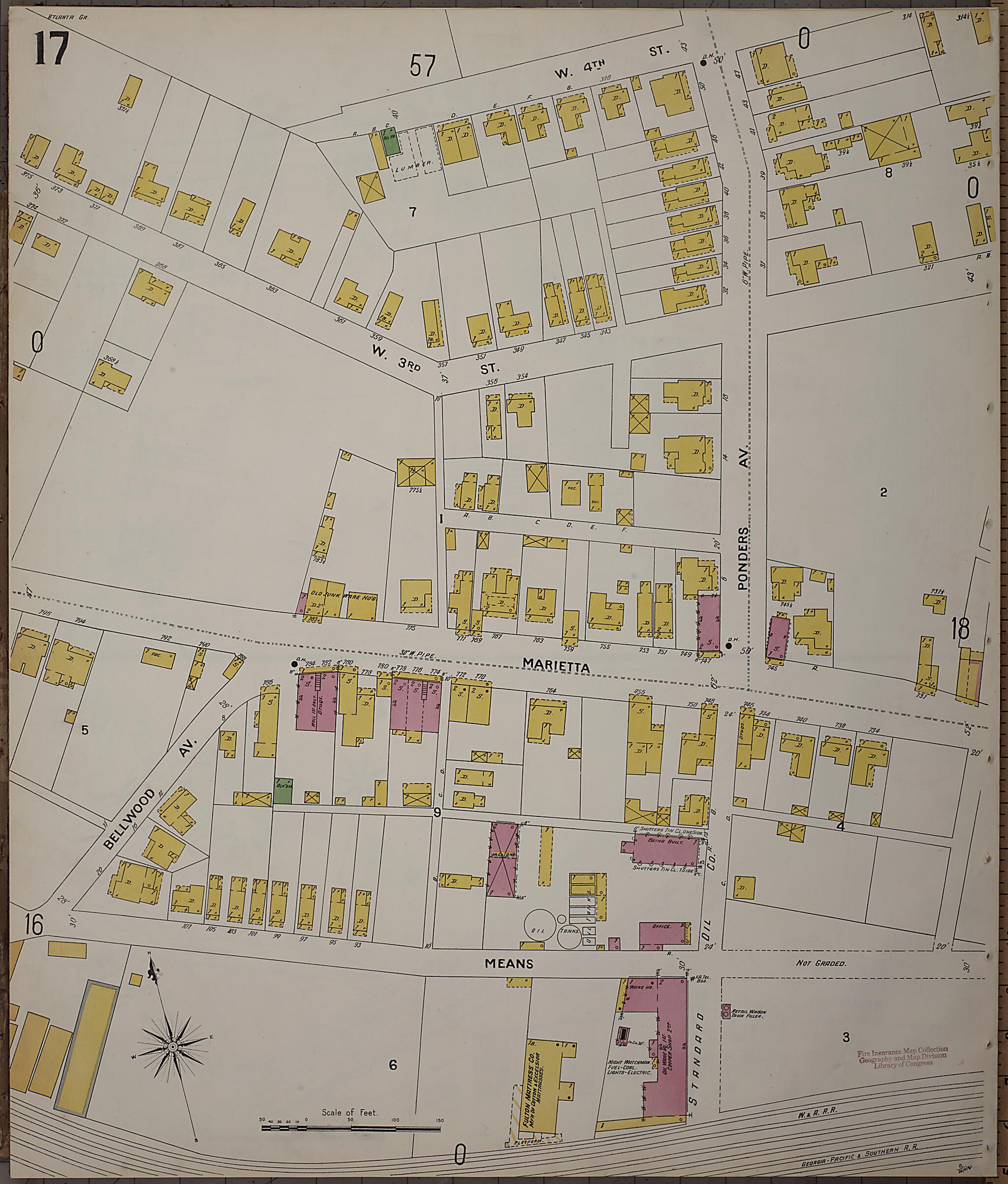 This old map of Atlanta, Fulton County, Georgia was created by Sanborn Map Company in 1899