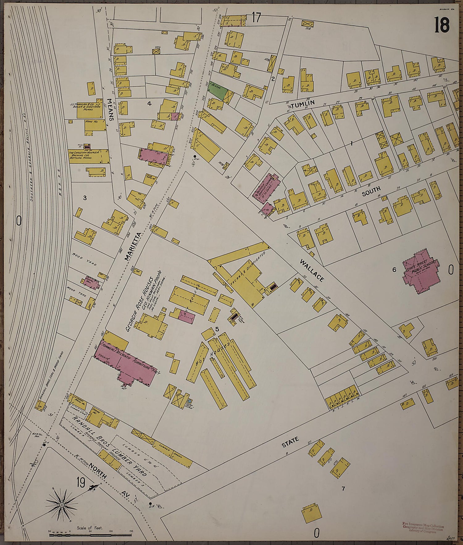 This old map of Atlanta, Fulton County, Georgia was created by Sanborn Map Company in 1899