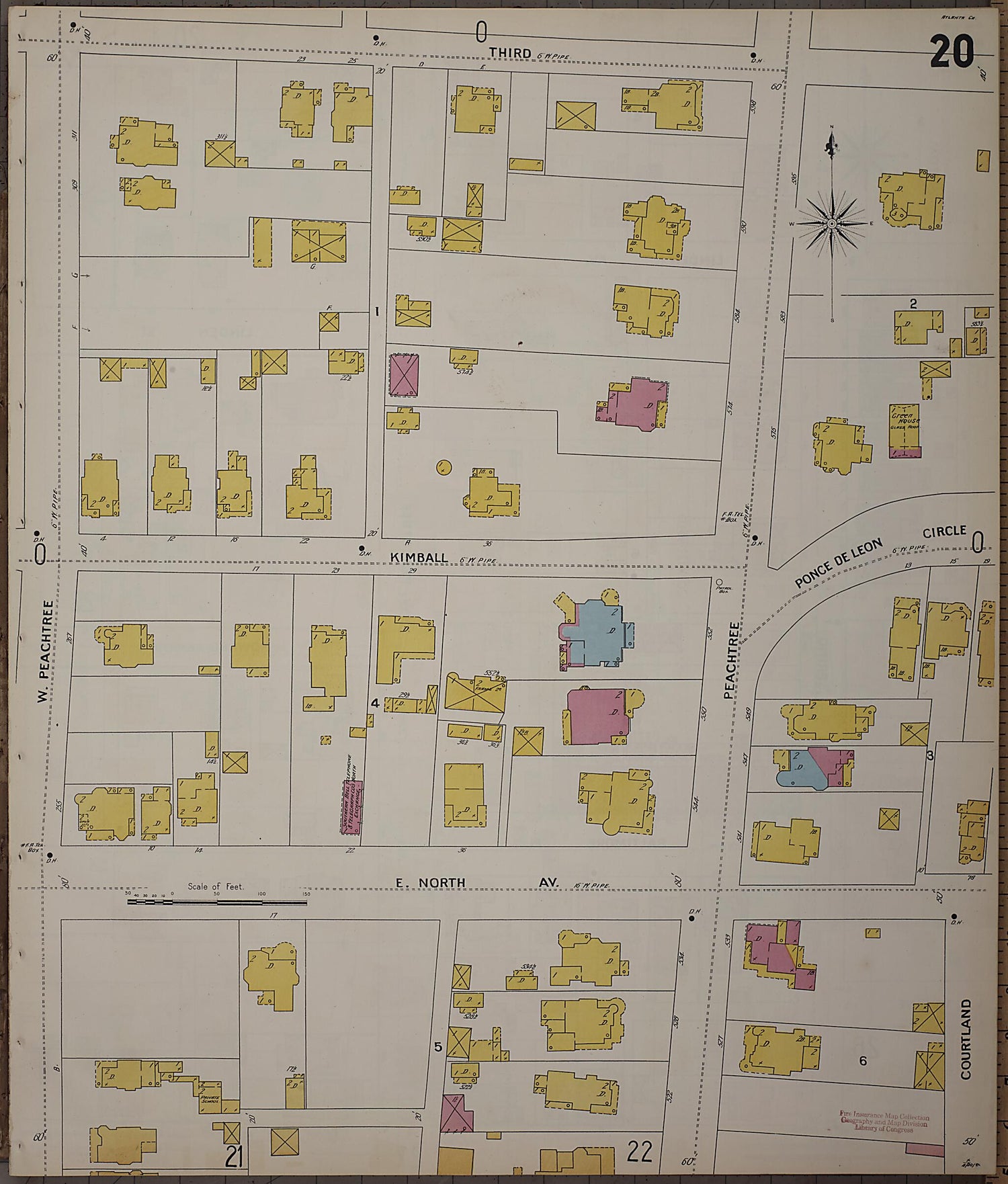 This old map of Atlanta, Fulton County, Georgia was created by Sanborn Map Company in 1899