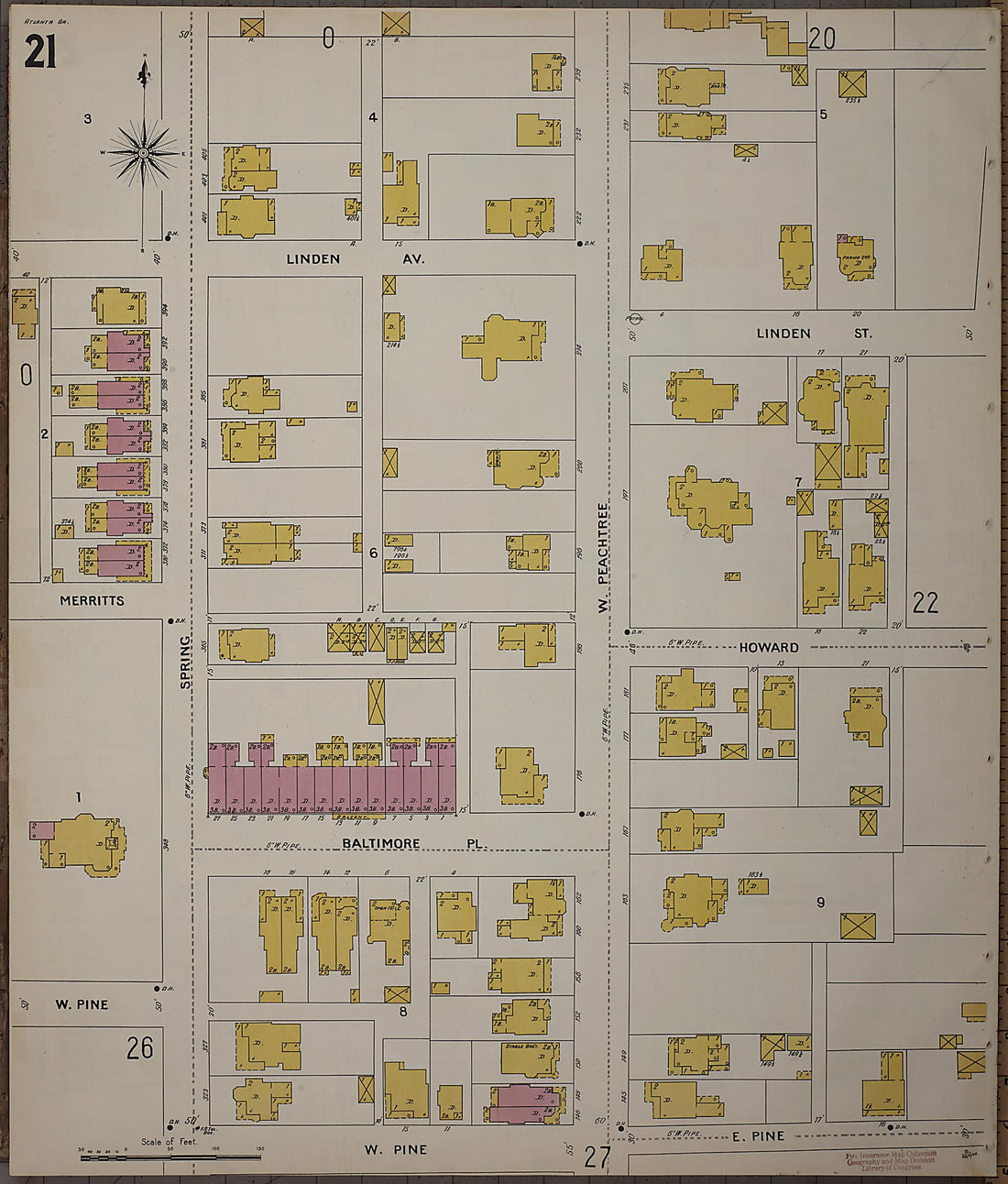 This old map of Atlanta, Fulton County, Georgia was created by Sanborn Map Company in 1899