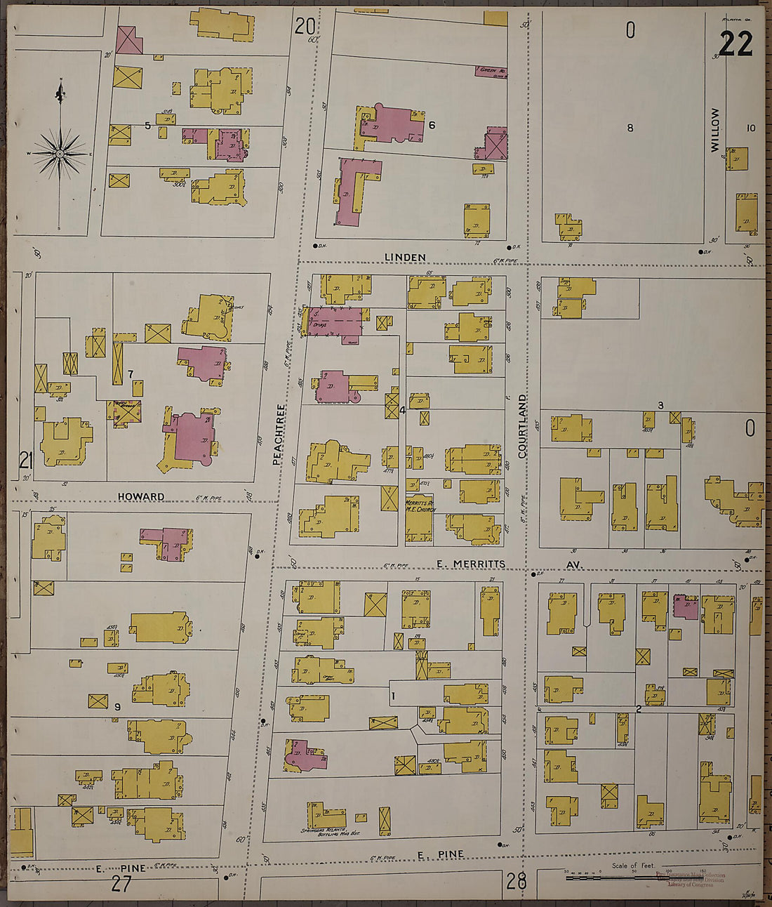 This old map of Atlanta, Fulton County, Georgia was created by Sanborn Map Company in 1899