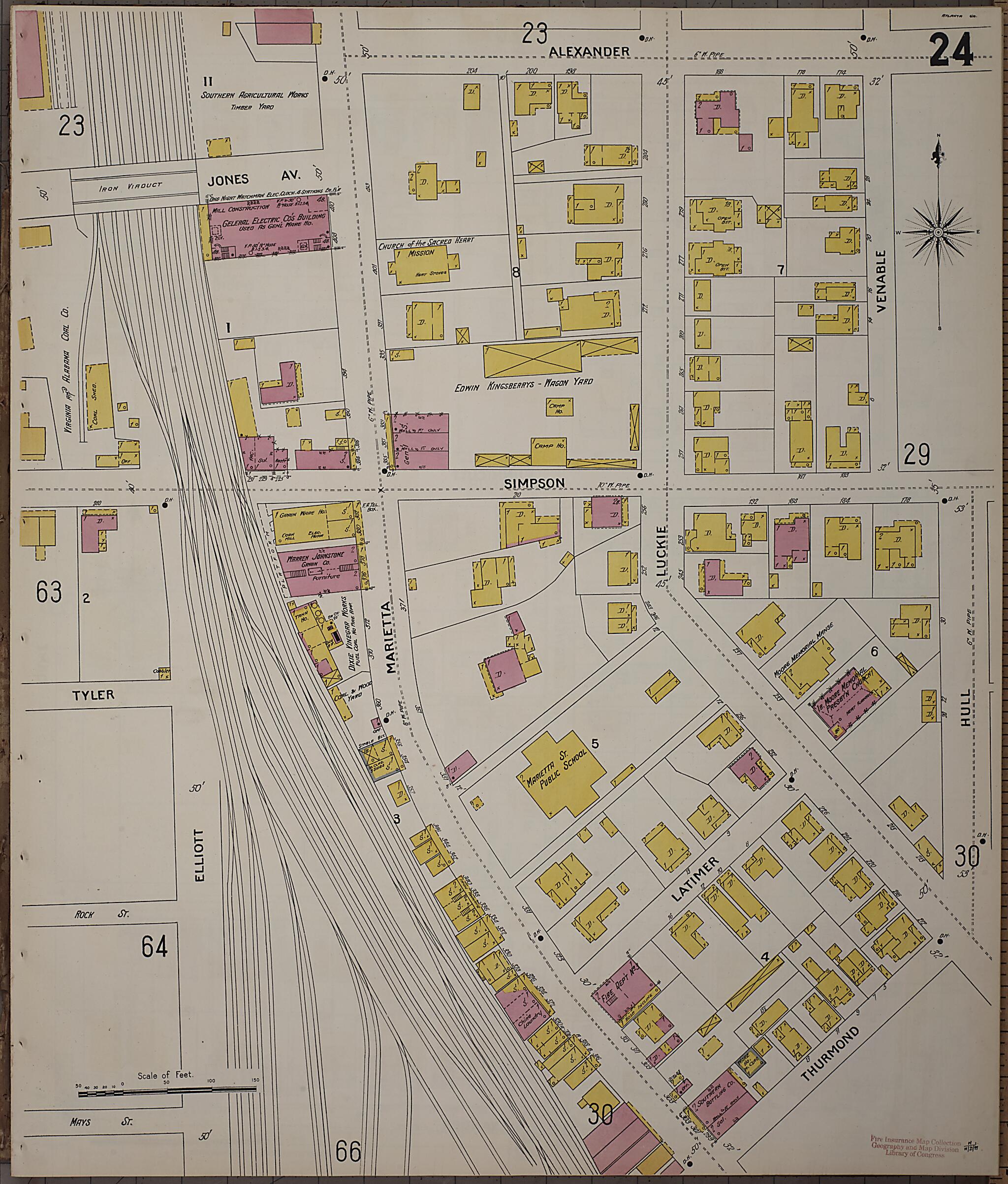 This old map of Atlanta, Fulton County, Georgia was created by Sanborn Map Company in 1899