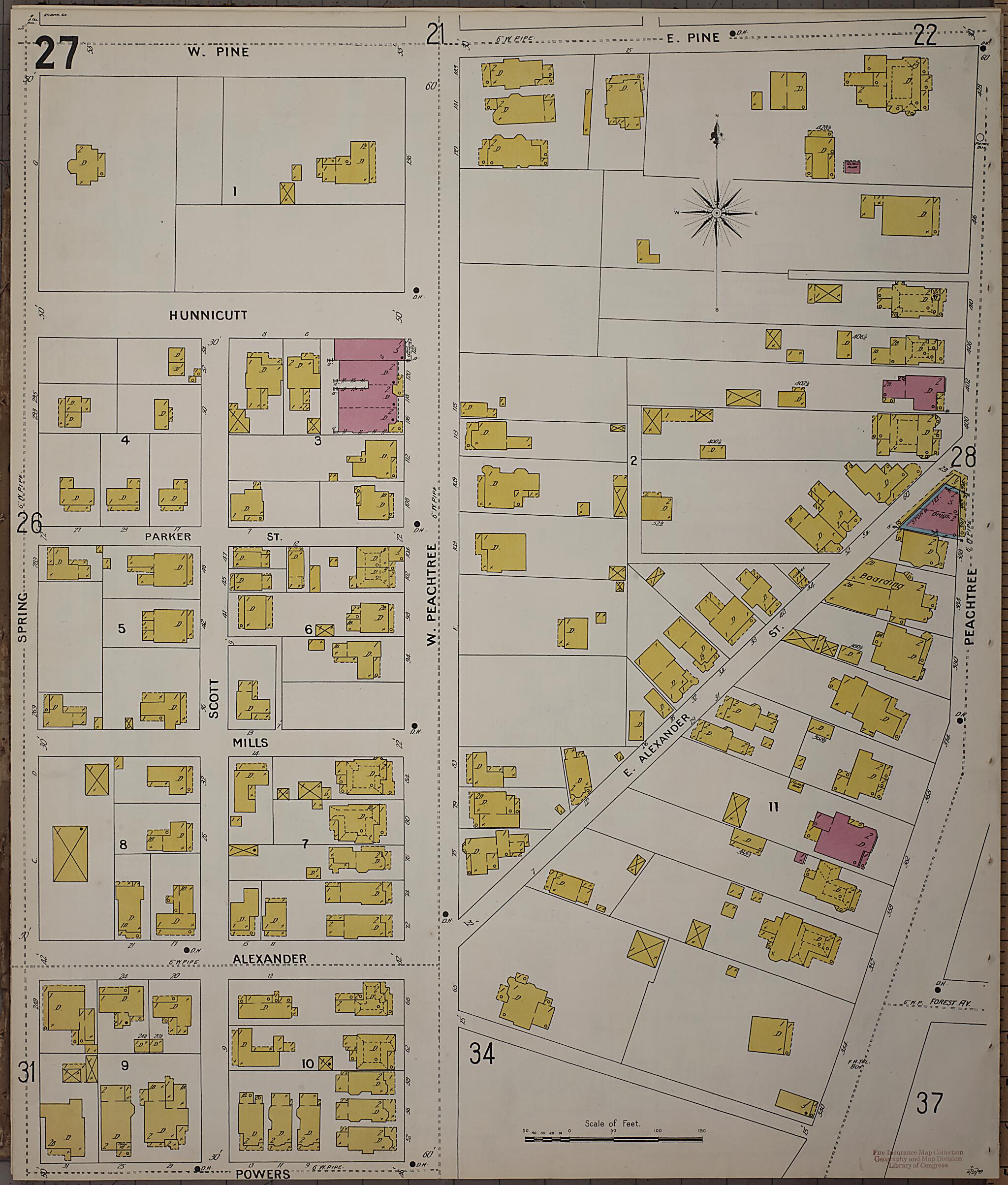 This old map of Atlanta, Fulton County, Georgia was created by Sanborn Map Company in 1899