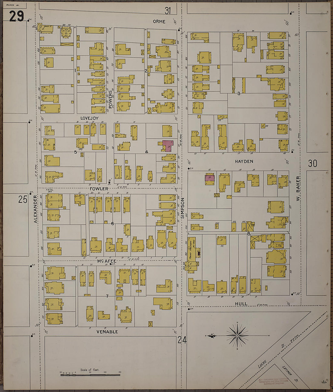 This old map of Atlanta, Fulton County, Georgia was created by Sanborn Map Company in 1899