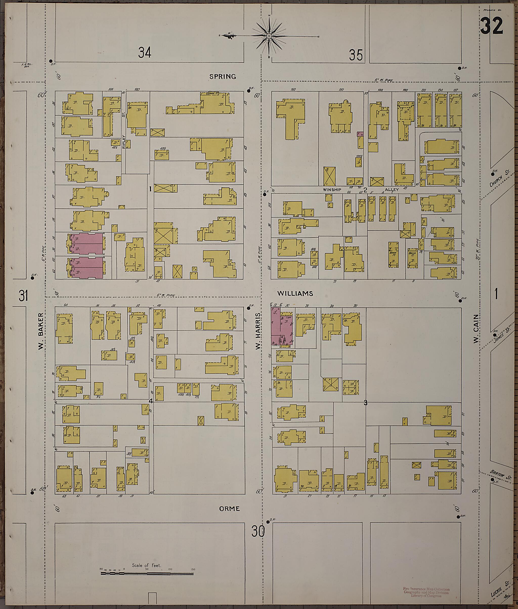 This old map of Atlanta, Fulton County, Georgia was created by Sanborn Map Company in 1899