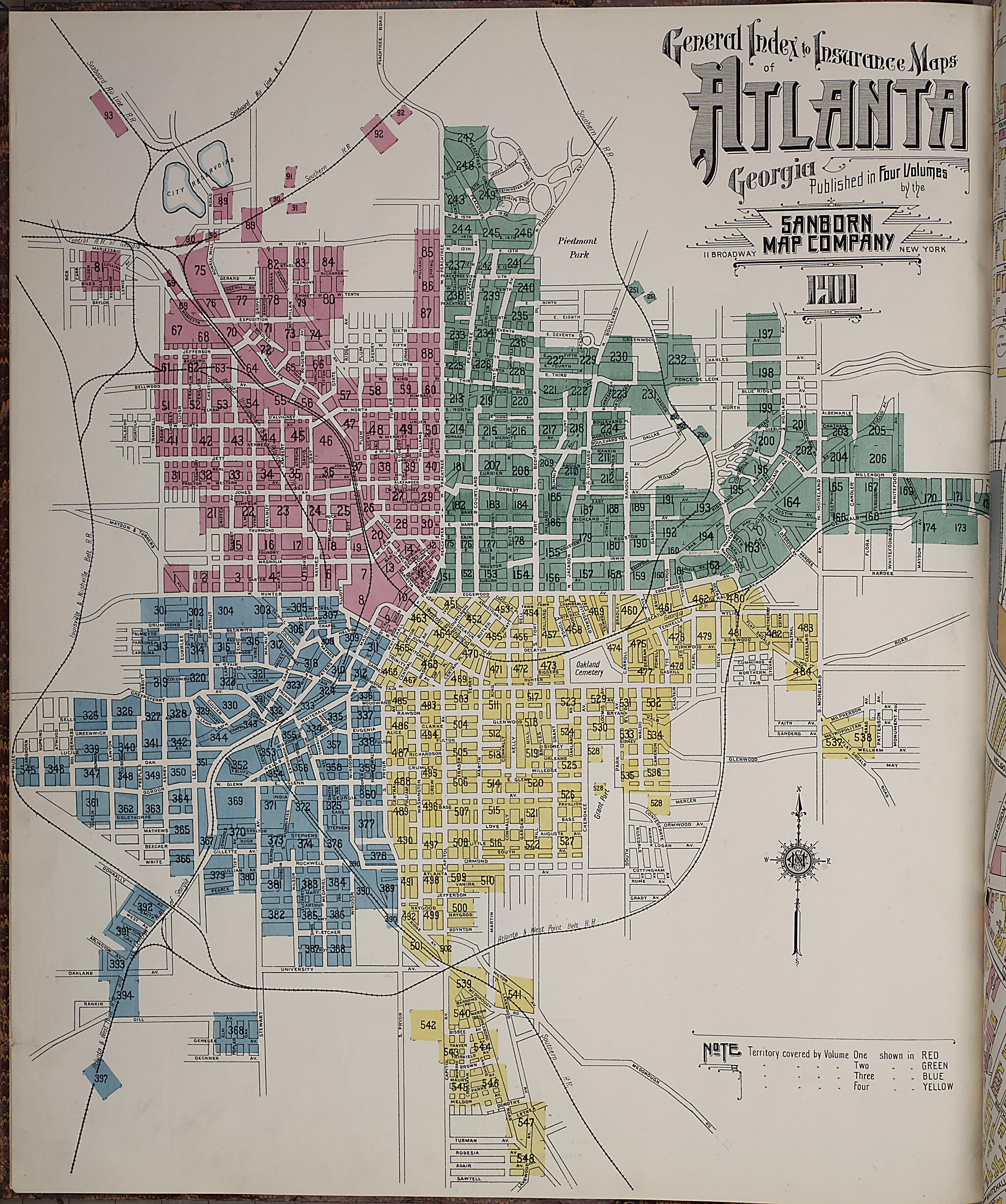 This old map of Atlanta, Fulton County, Georgia was created by Sanborn Map Company in 1911