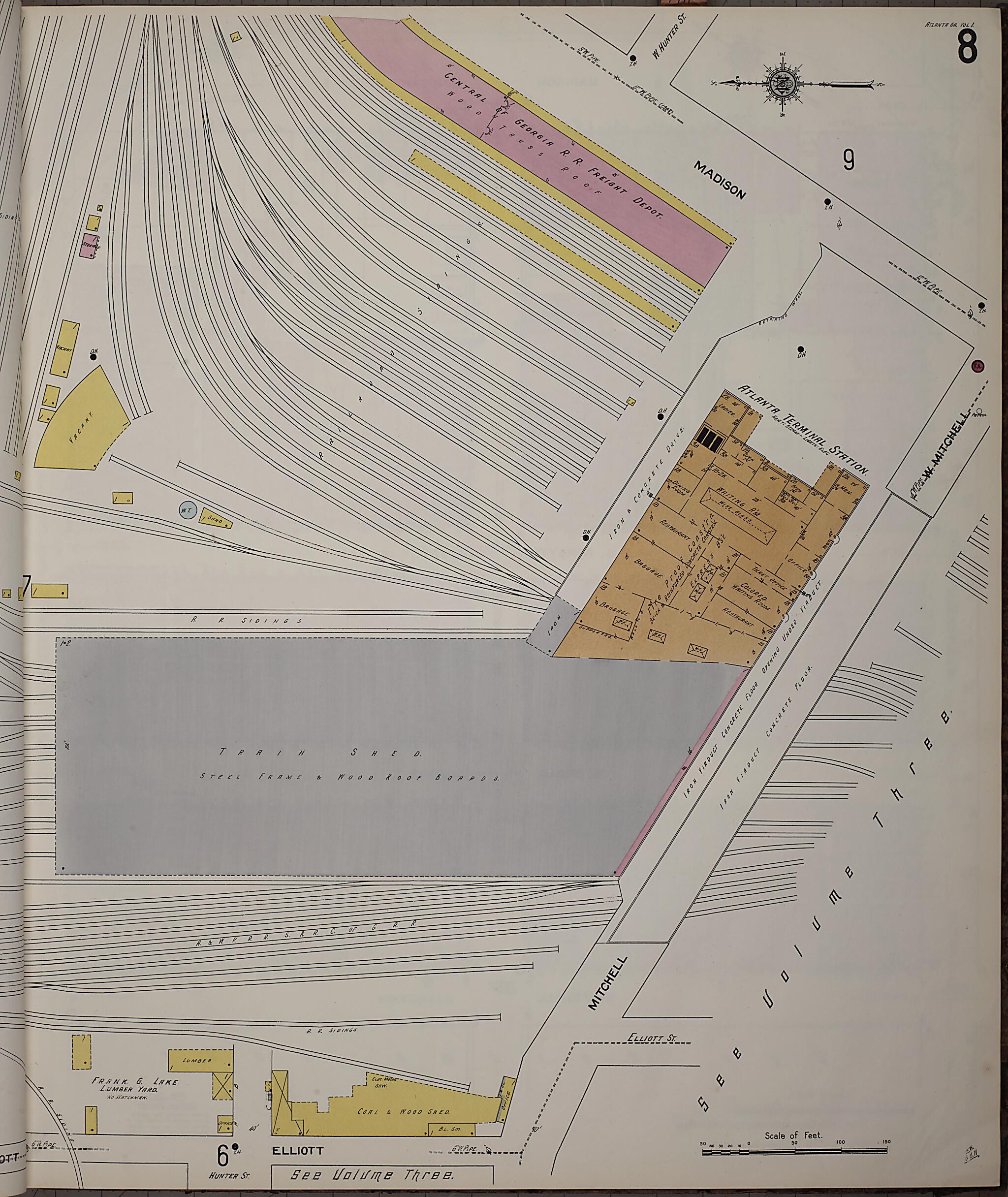 This old map of Atlanta, Fulton County, Georgia was created by Sanborn Map Company in 1911