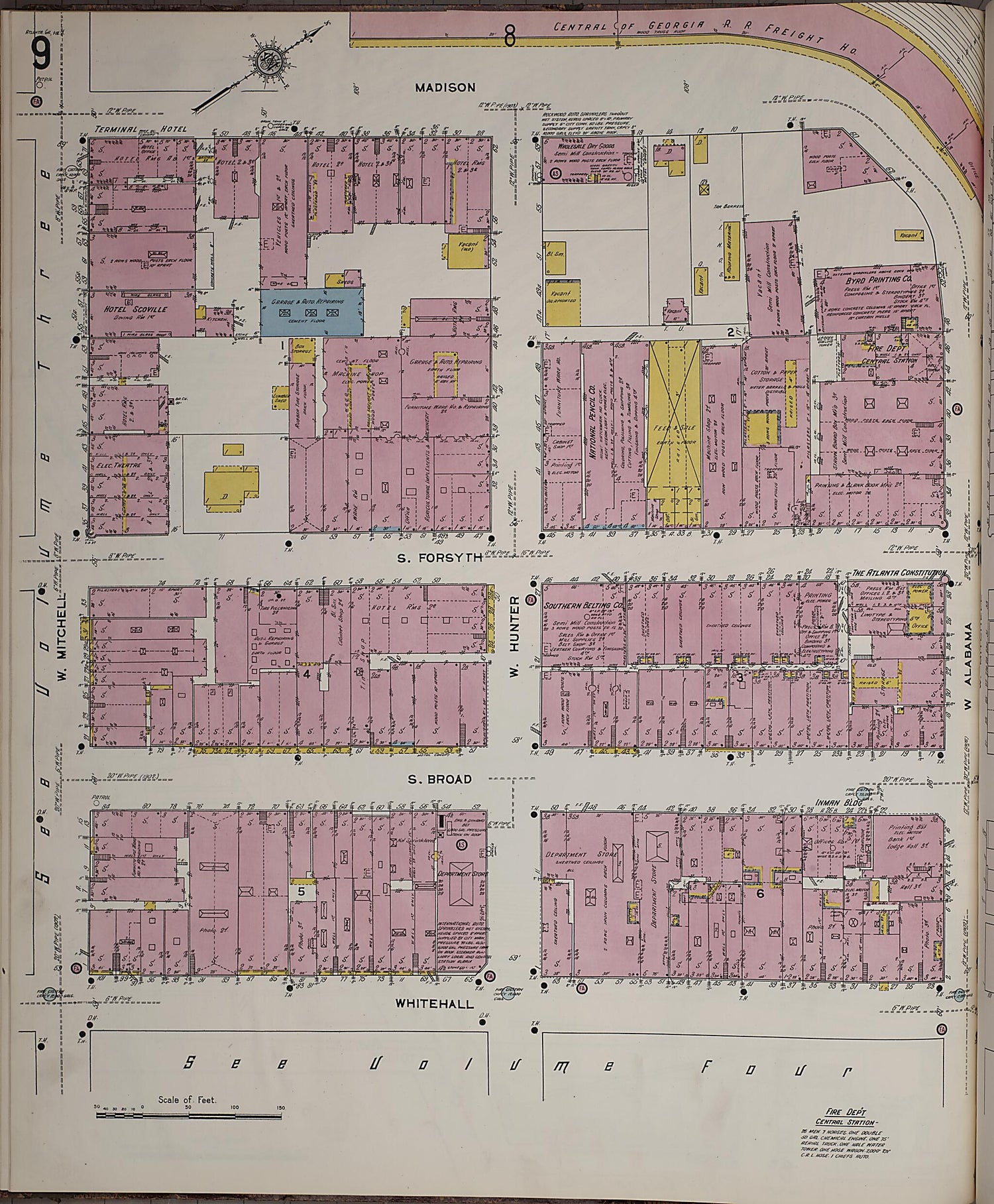 This old map of Atlanta, Fulton County, Georgia was created by Sanborn Map Company in 1911