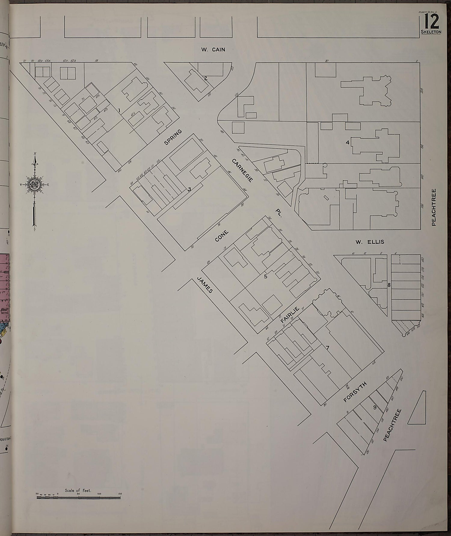 This old map of Atlanta, Fulton County, Georgia was created by Sanborn Map Company in 1911