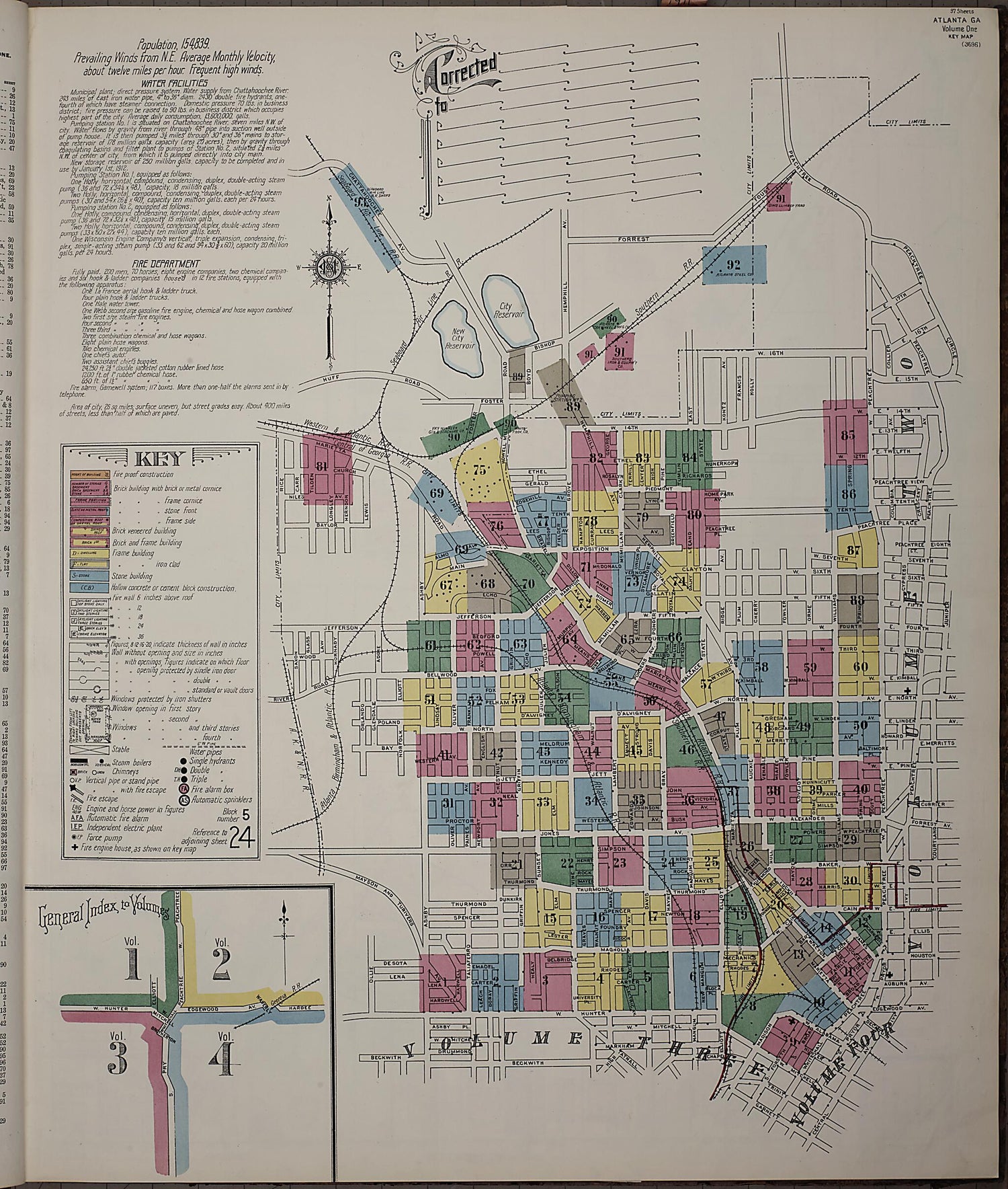 This old map of Atlanta, Fulton County, Georgia was created by Sanborn Map Company in 1911