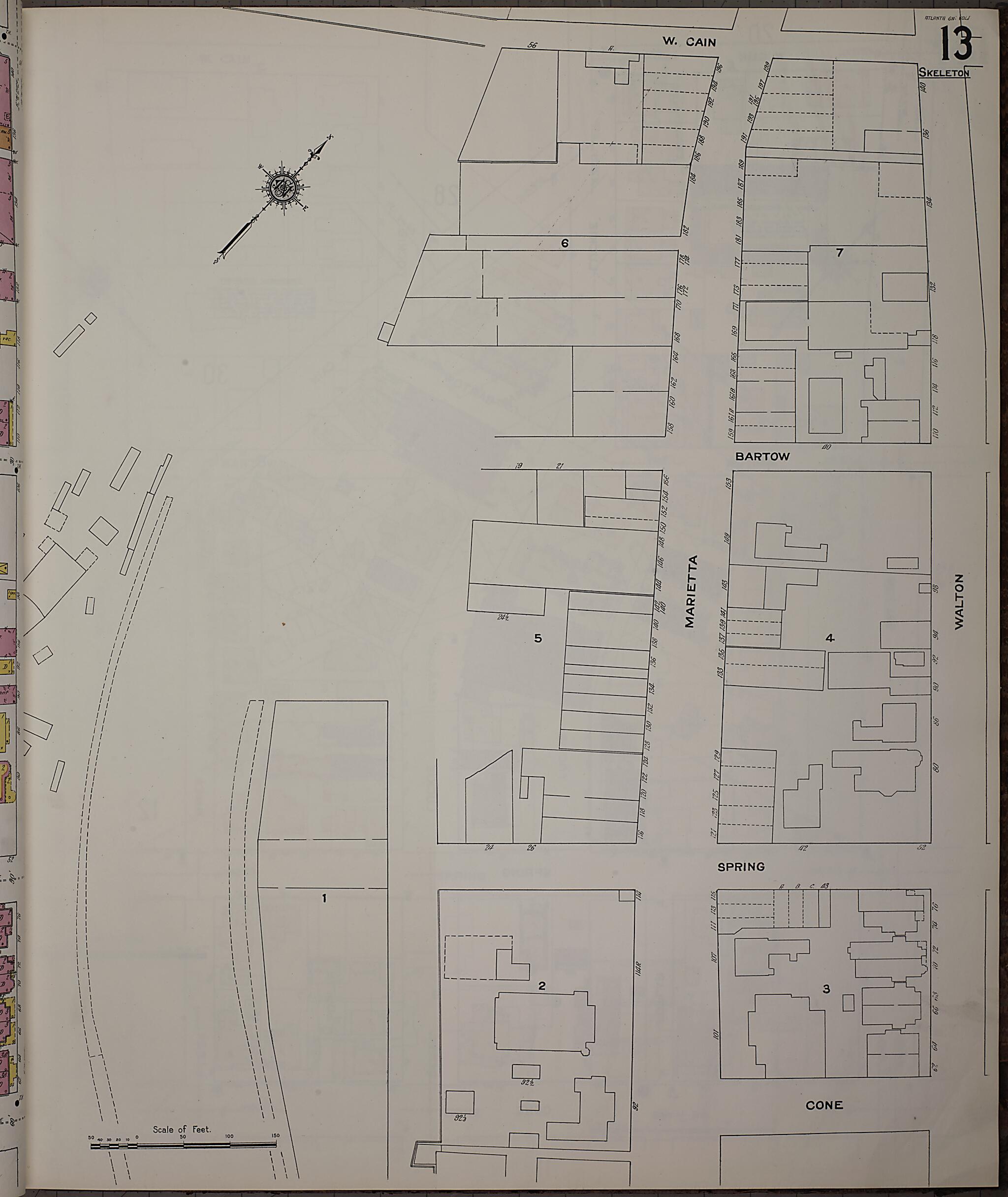 This old map of Atlanta, Fulton County, Georgia was created by Sanborn Map Company in 1911