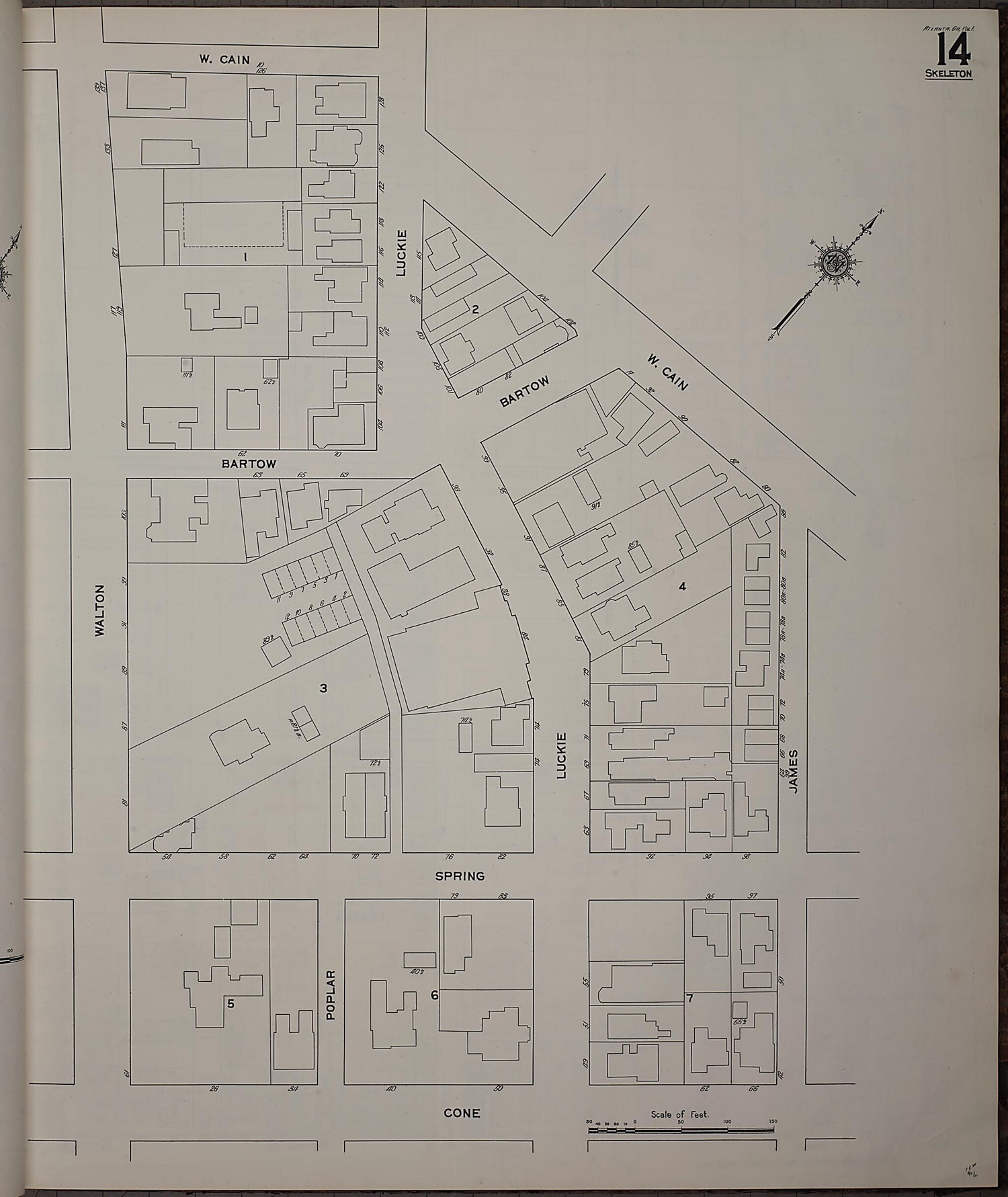 This old map of Atlanta, Fulton County, Georgia was created by Sanborn Map Company in 1911