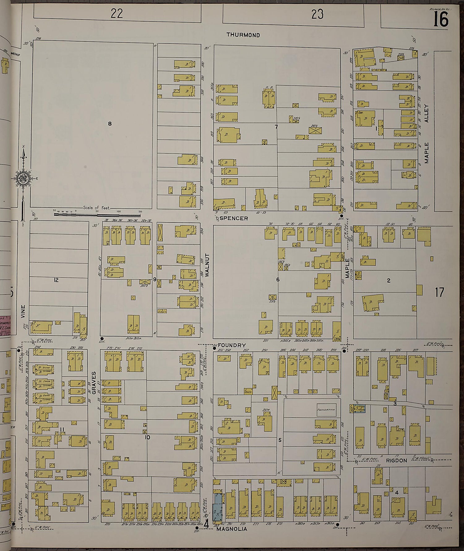 This old map of Atlanta, Fulton County, Georgia was created by Sanborn Map Company in 1911