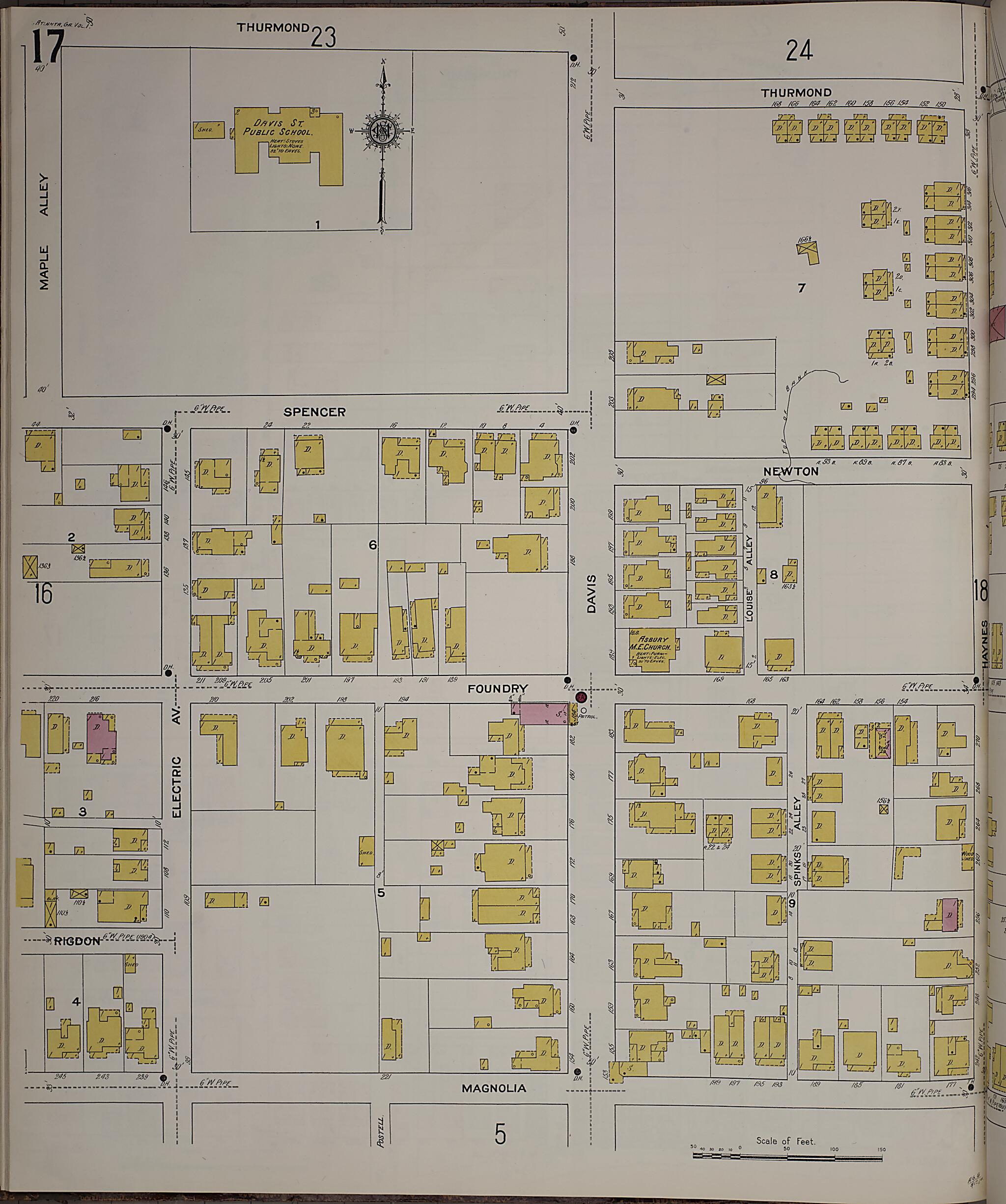 This old map of Atlanta, Fulton County, Georgia was created by Sanborn Map Company in 1911