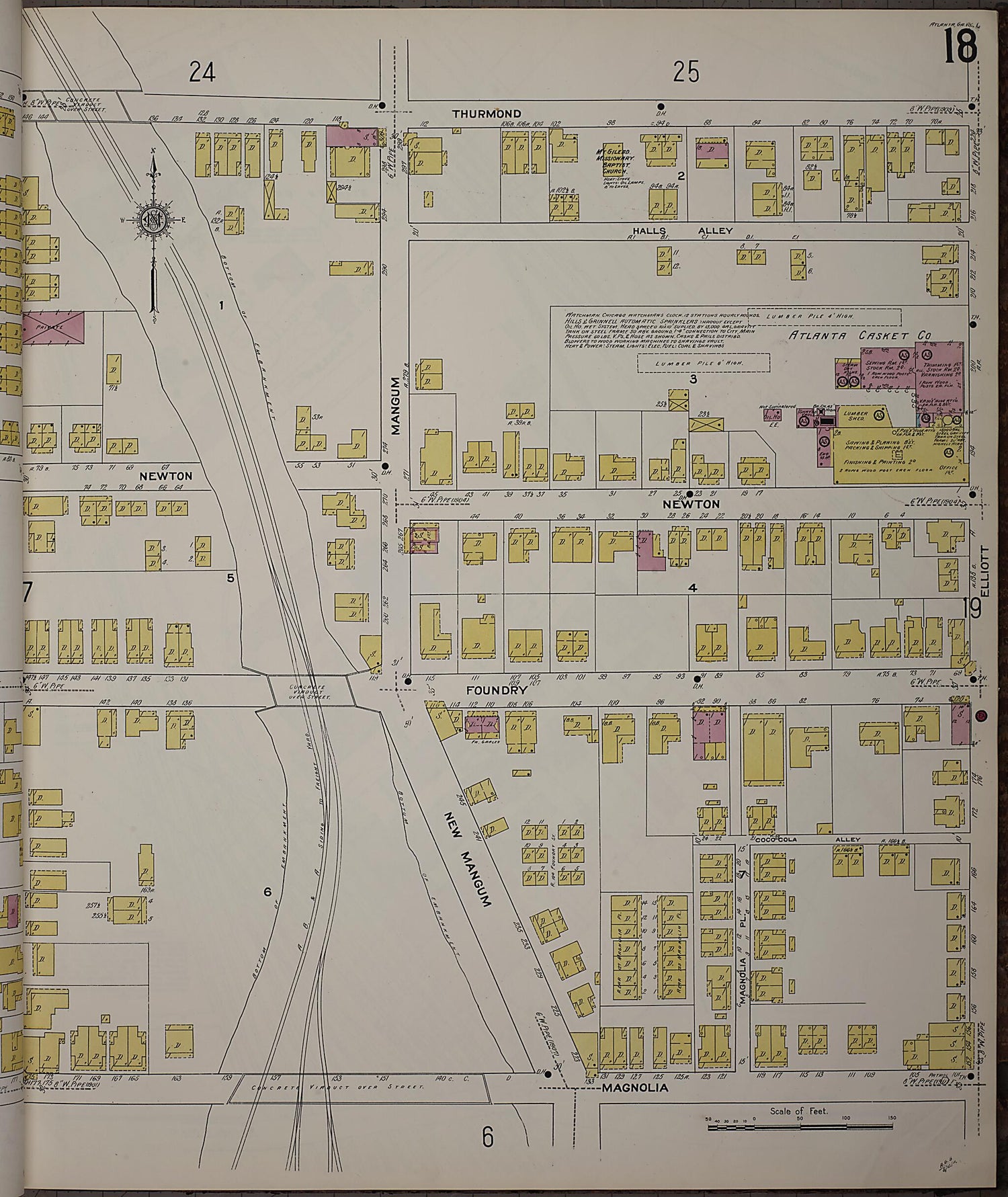 This old map of Atlanta, Fulton County, Georgia was created by Sanborn Map Company in 1911