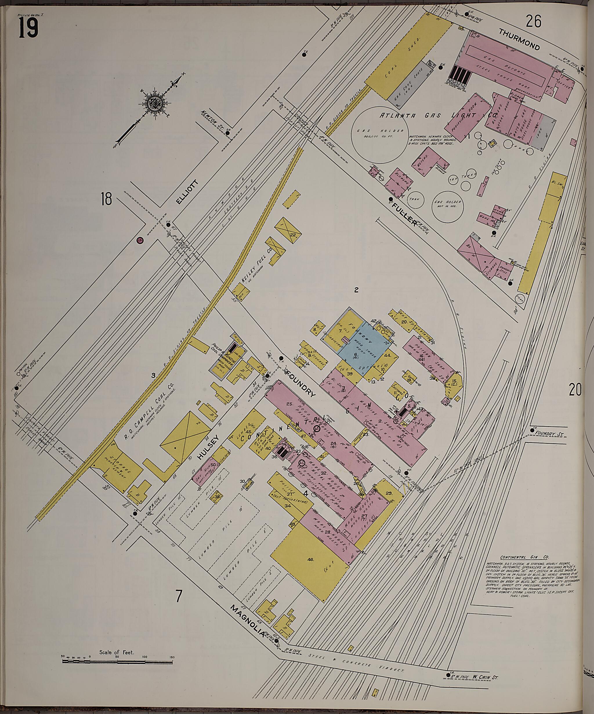 This old map of Atlanta, Fulton County, Georgia was created by Sanborn Map Company in 1911