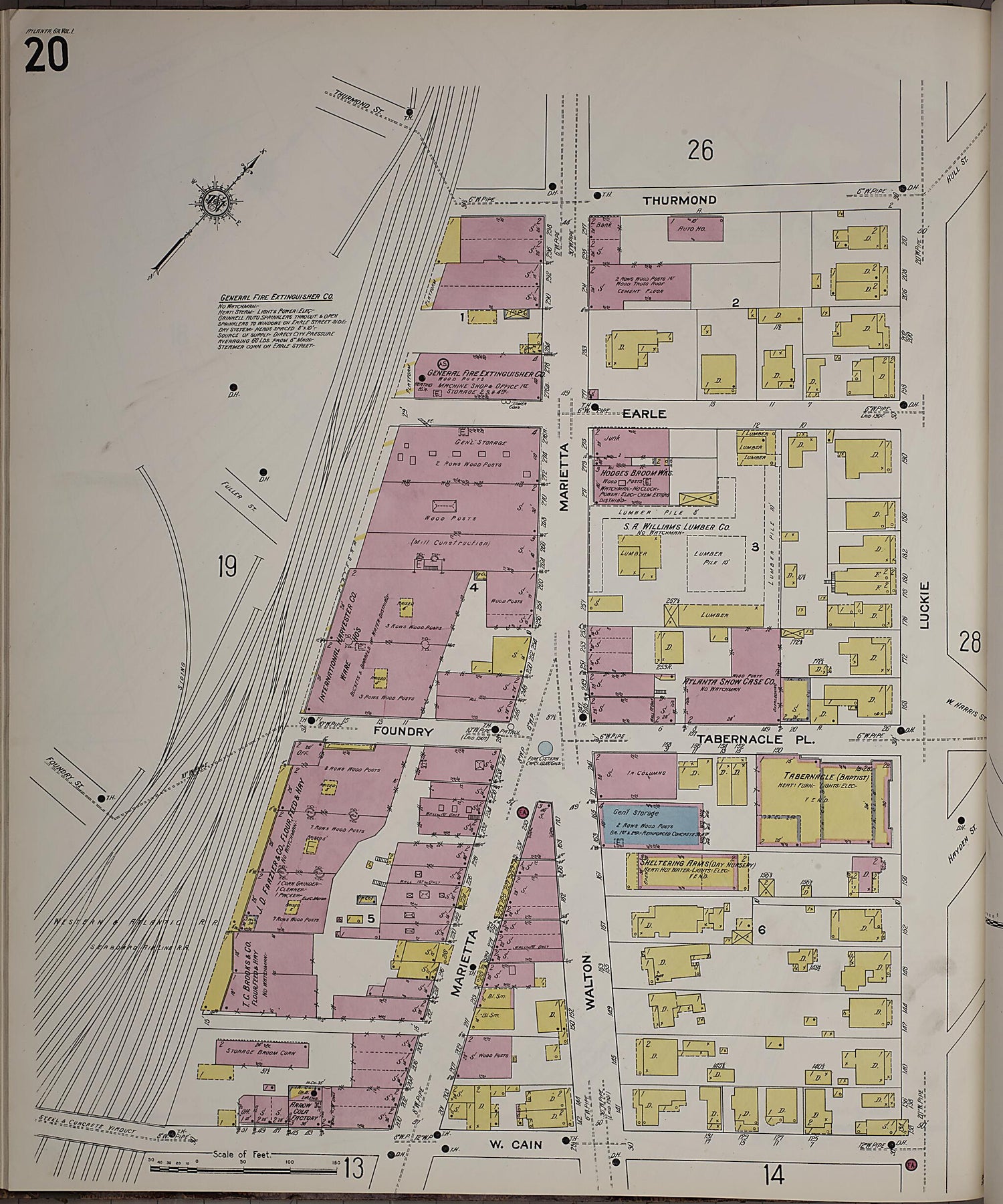 This old map of Atlanta, Fulton County, Georgia was created by Sanborn Map Company in 1911