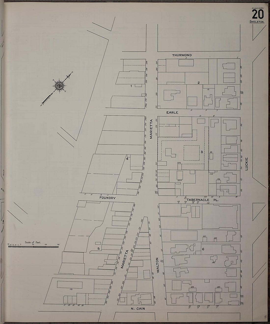 This old map of Atlanta, Fulton County, Georgia was created by Sanborn Map Company in 1911