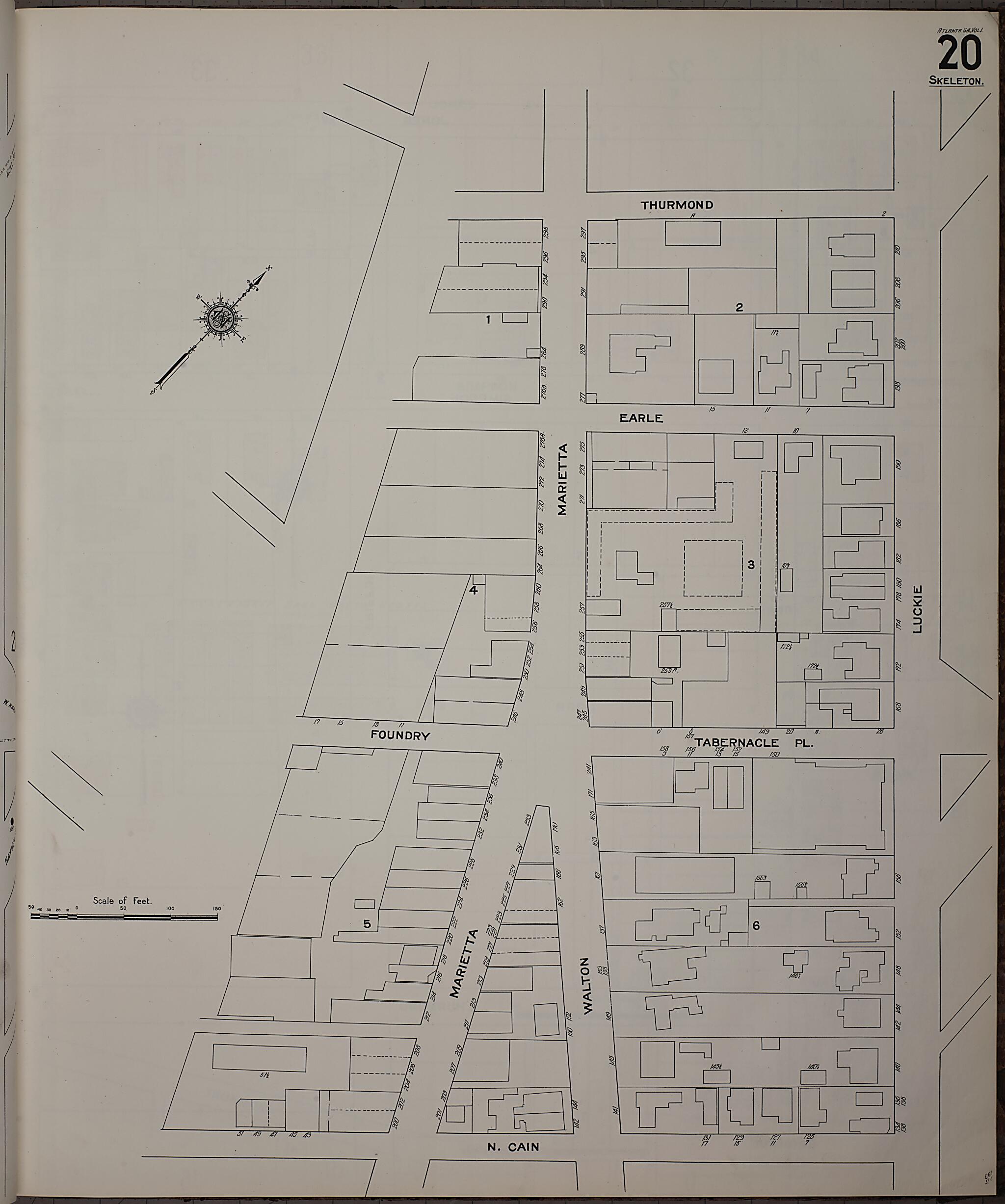 This old map of Atlanta, Fulton County, Georgia was created by Sanborn Map Company in 1911