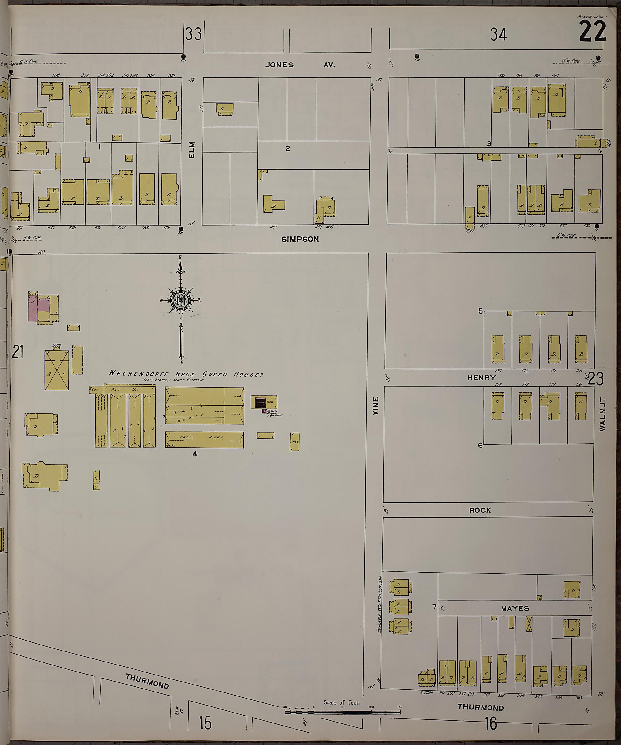 This old map of Atlanta, Fulton County, Georgia was created by Sanborn Map Company in 1911