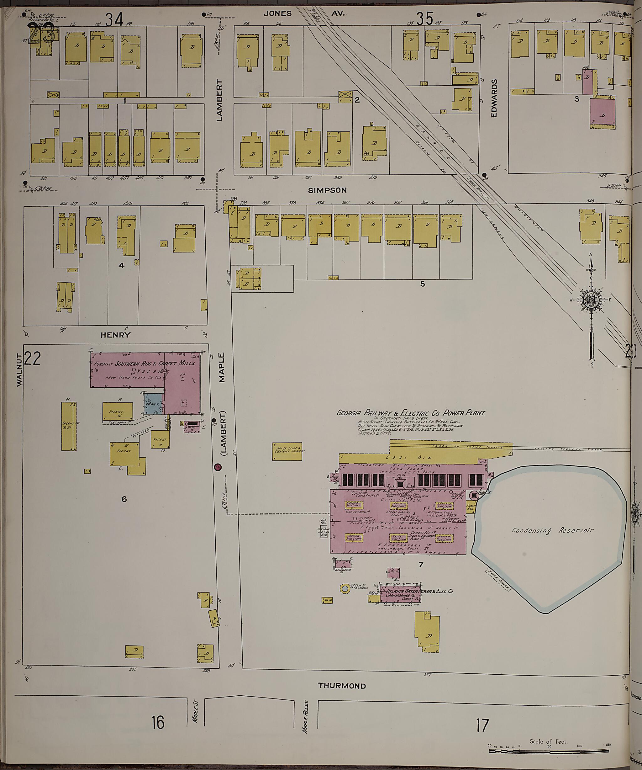 This old map of Atlanta, Fulton County, Georgia was created by Sanborn Map Company in 1911